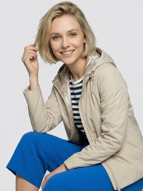 Coupe vent déperlant réversible, long Femme Beige LJ-5011UNI MV1