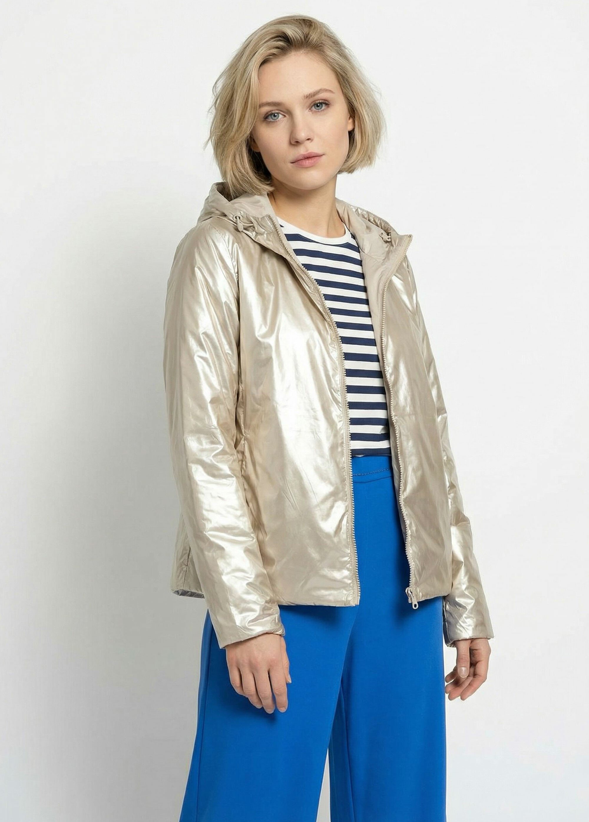 Coupe vent déperlant réversible, long Femme Beige LJ-5011UNI MV2