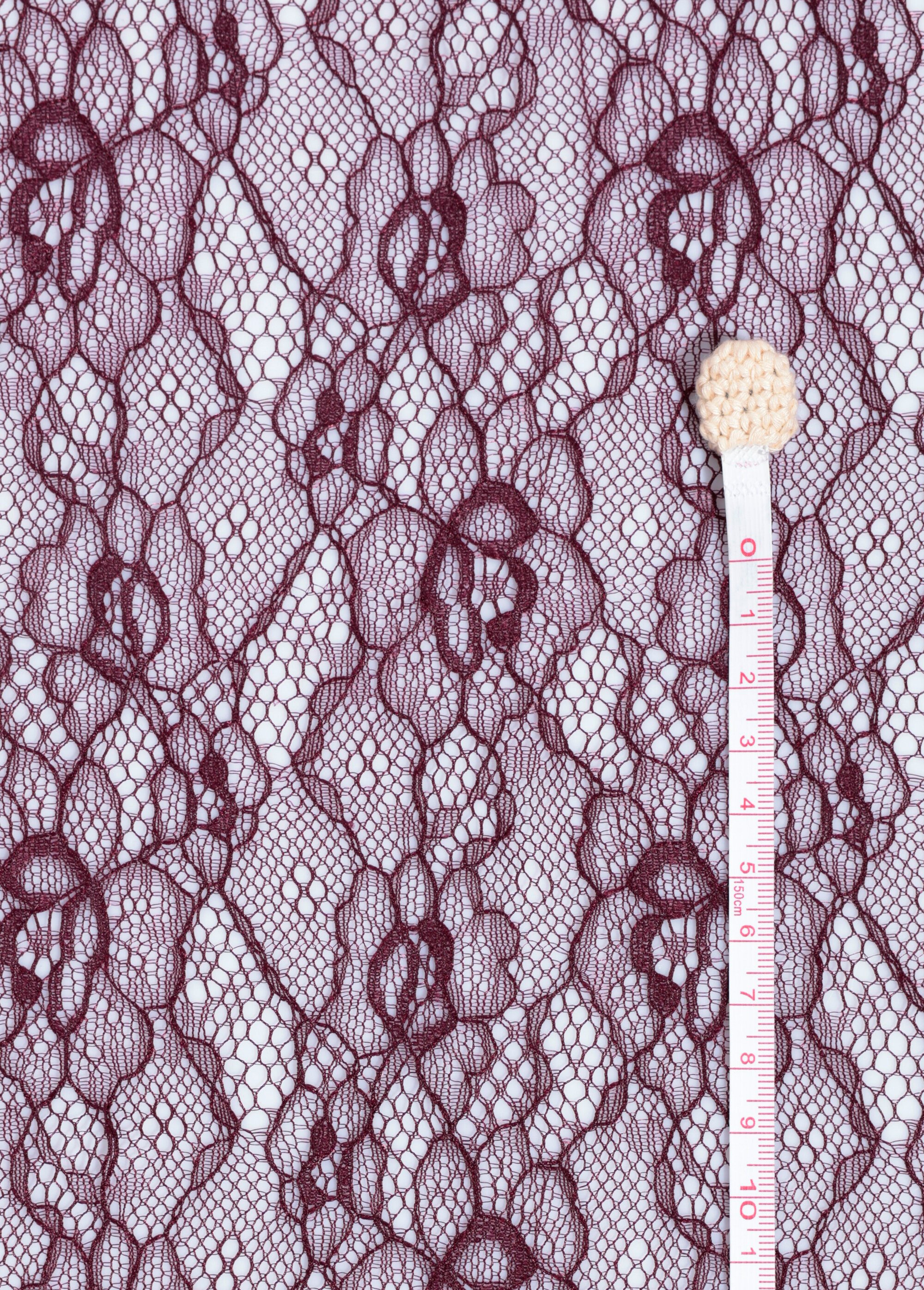 Coupon dentelle type Leavers, 1B ROUGE COT146399 DE1