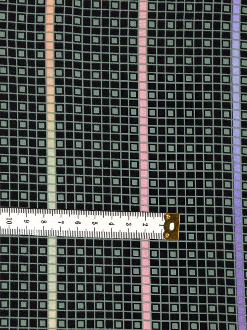 Coupon tissu habillement, mini carrés NOIR COT113205 DE1