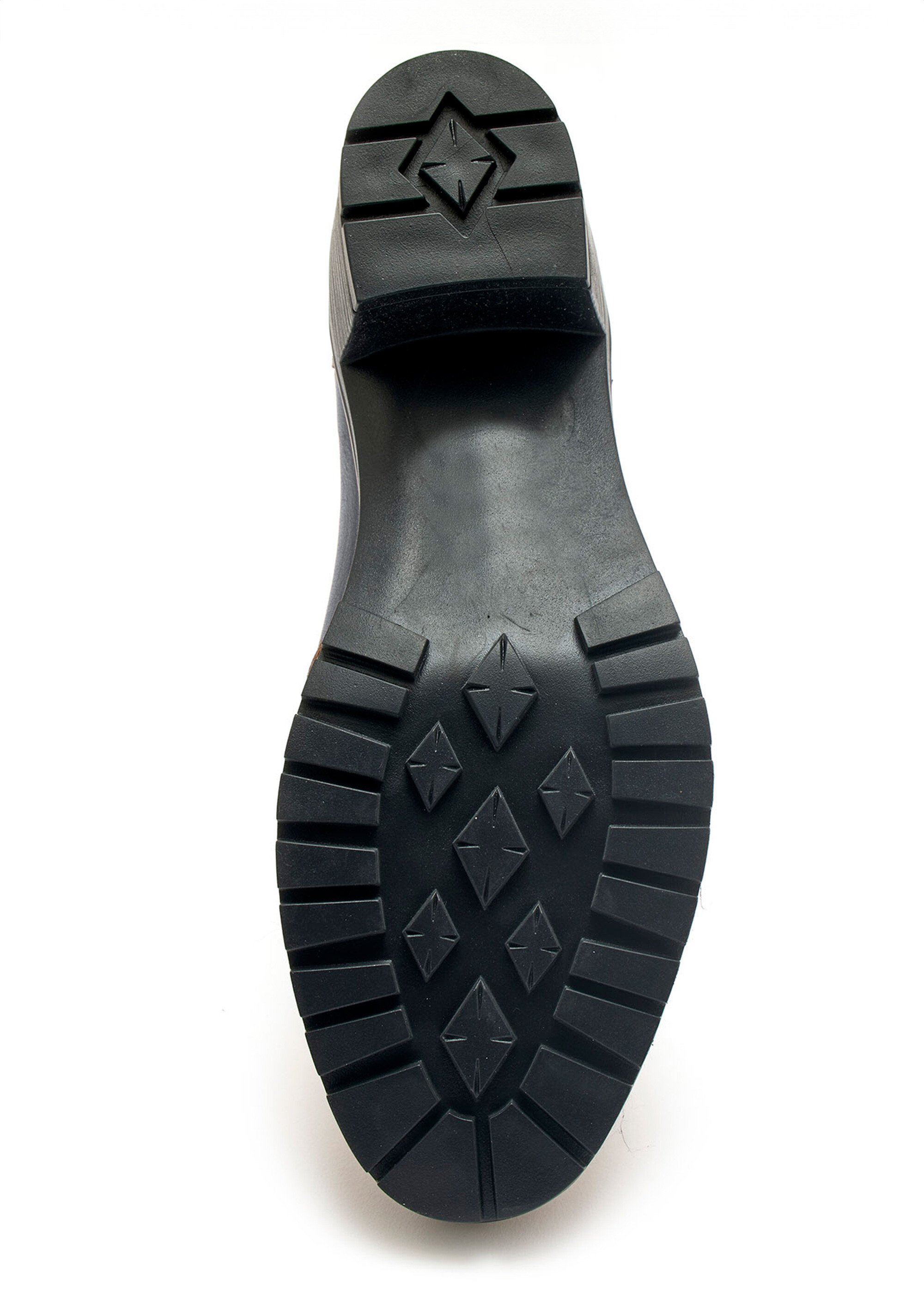 Derbies zippés à talon avec surpiqûres Femme Noir PED2011701 UN1