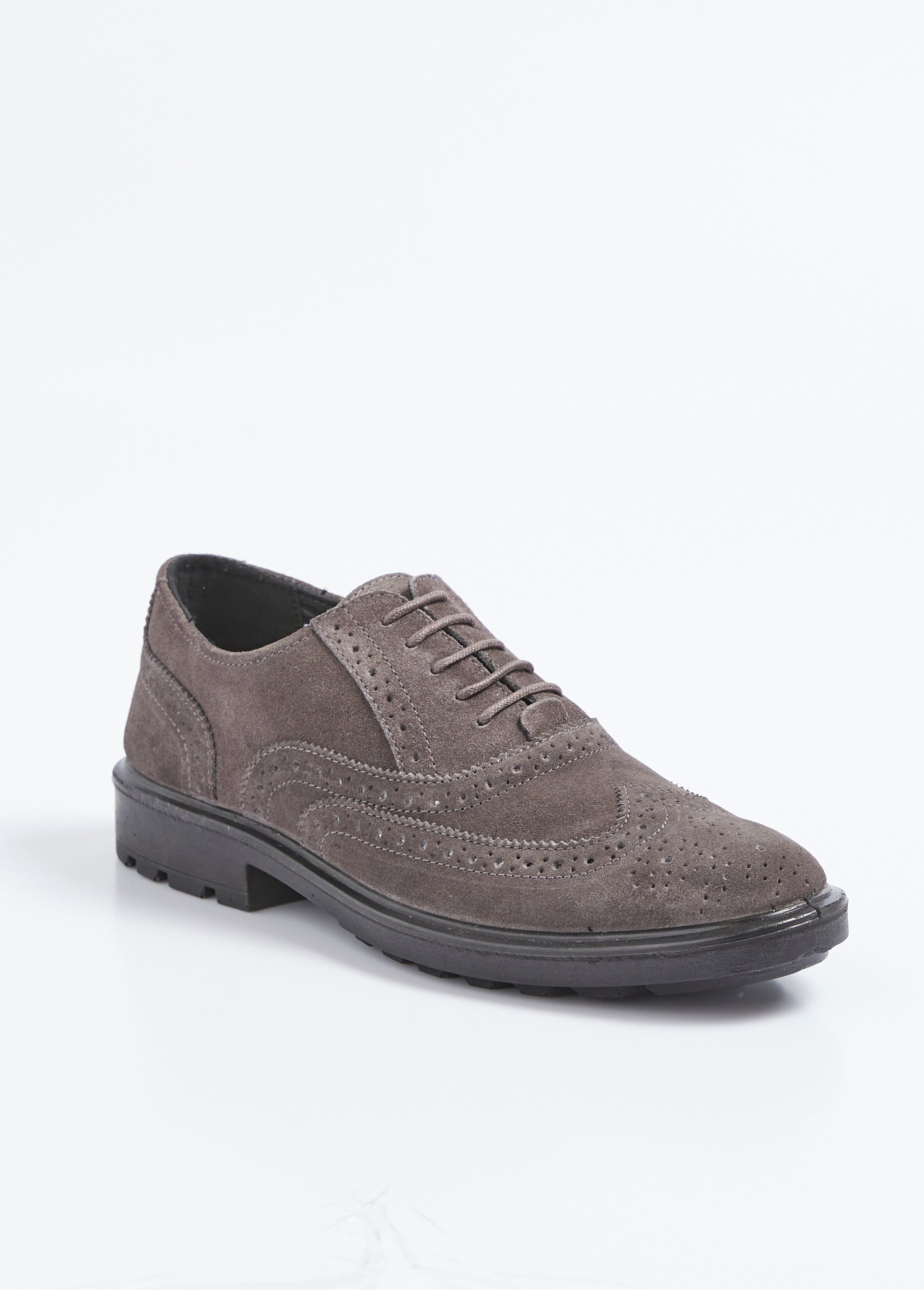 Derby cuir perforations et bout fleuri Homme Gris TOMDIXON500 FA1