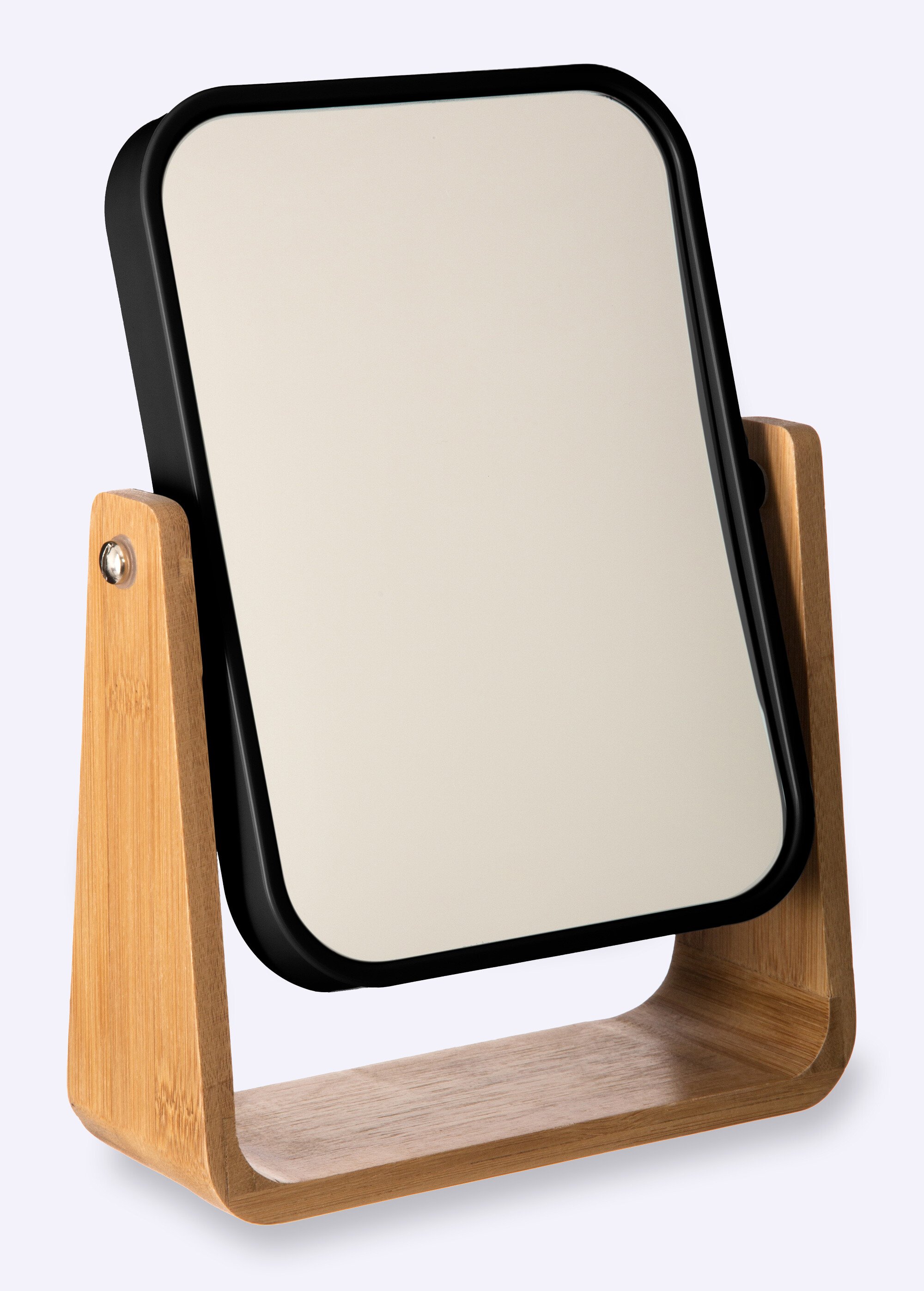 Miroir grossissant avec pied bambou Noir JJA-140751 FA1