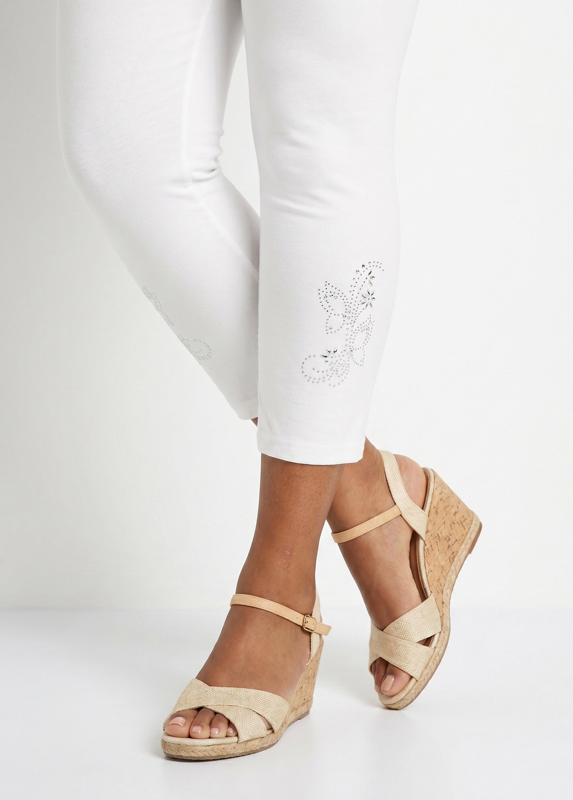 Legging court uni ceinture élastiquée