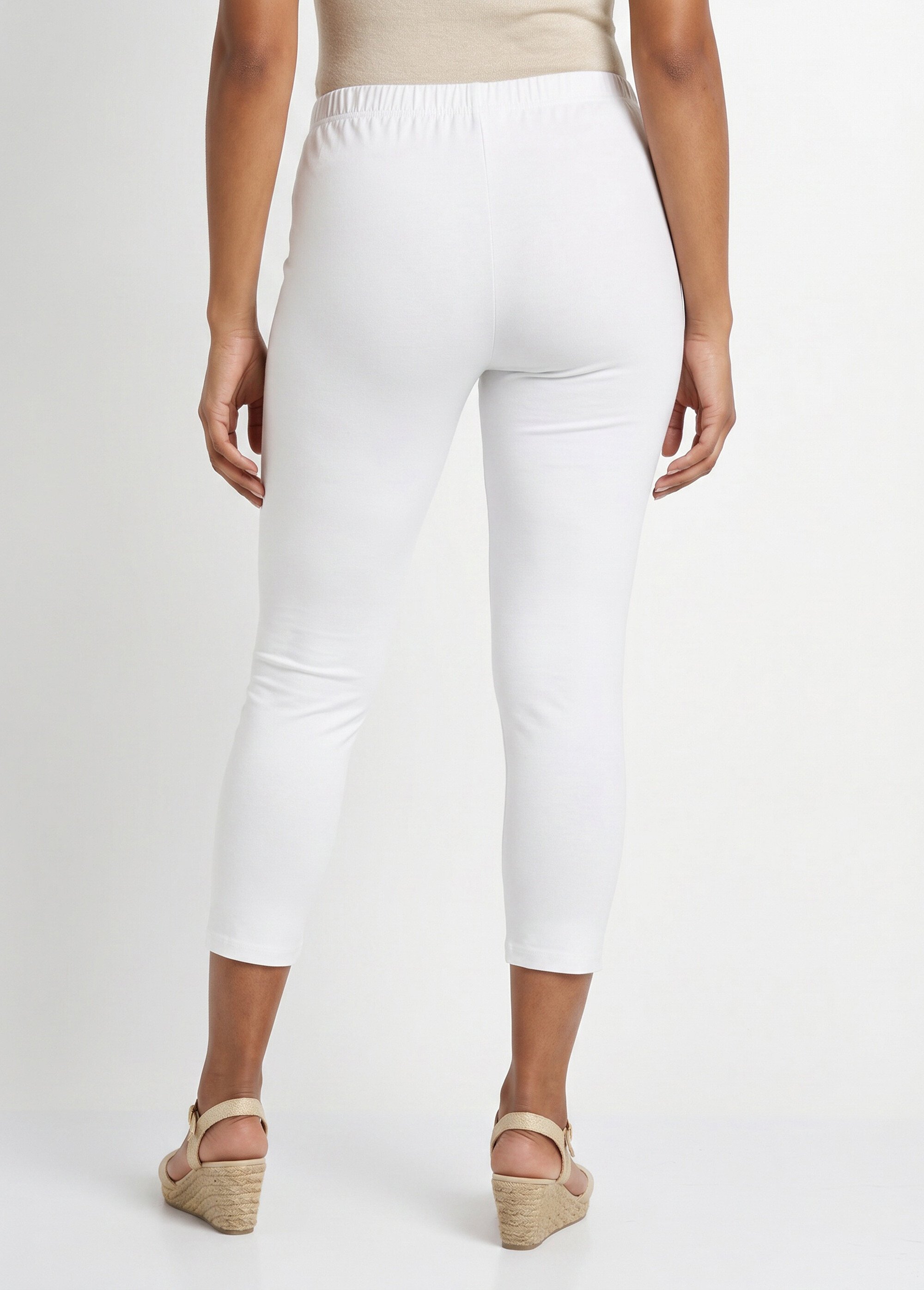 Legging court uni ceinture élastiquée