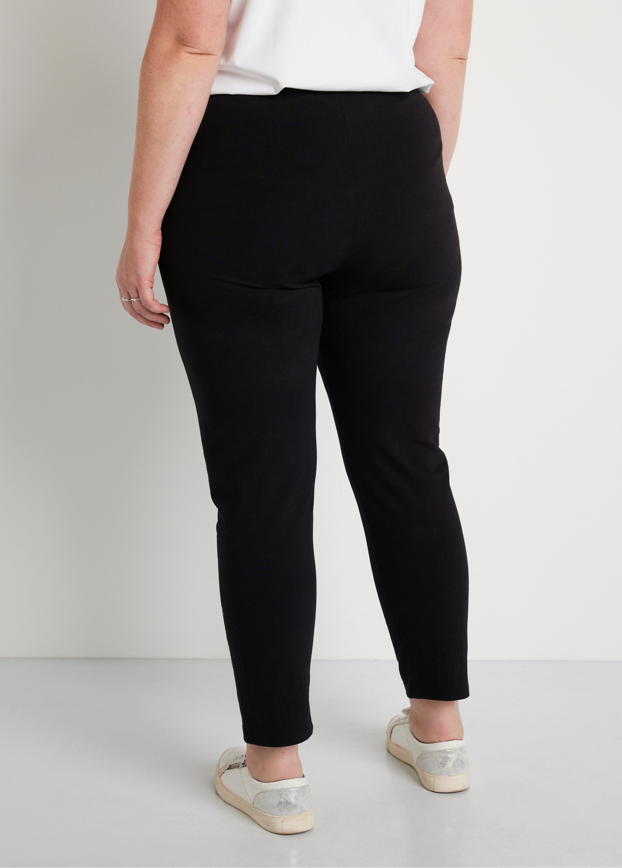 Legging court uni ceinture élastiquée