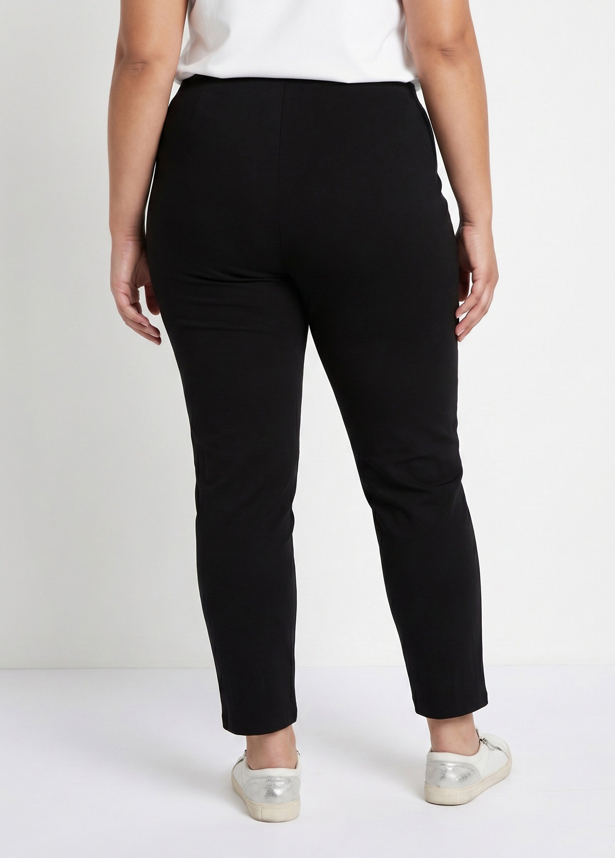 Legging court uni ceinture élastiquée