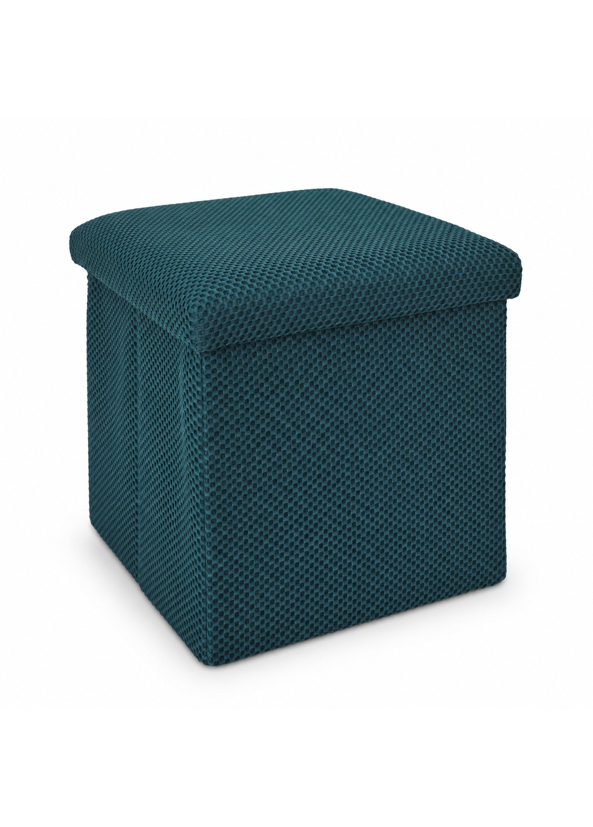Pouf coffre pliable carré en mesh ATOME BLEU CMP-HD0504 FA1