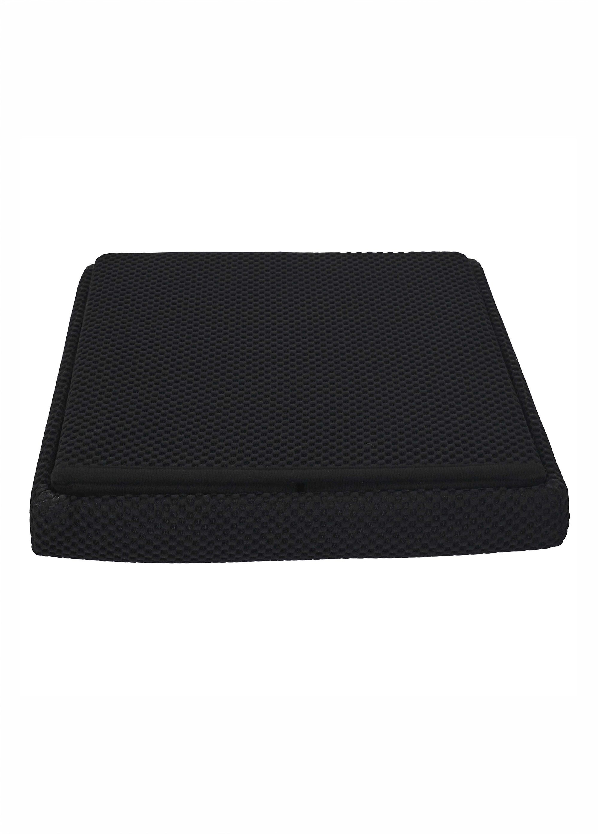 Pouf coffre pliable carré en mesh ATOME NOIR CMP-HD0504 DE3