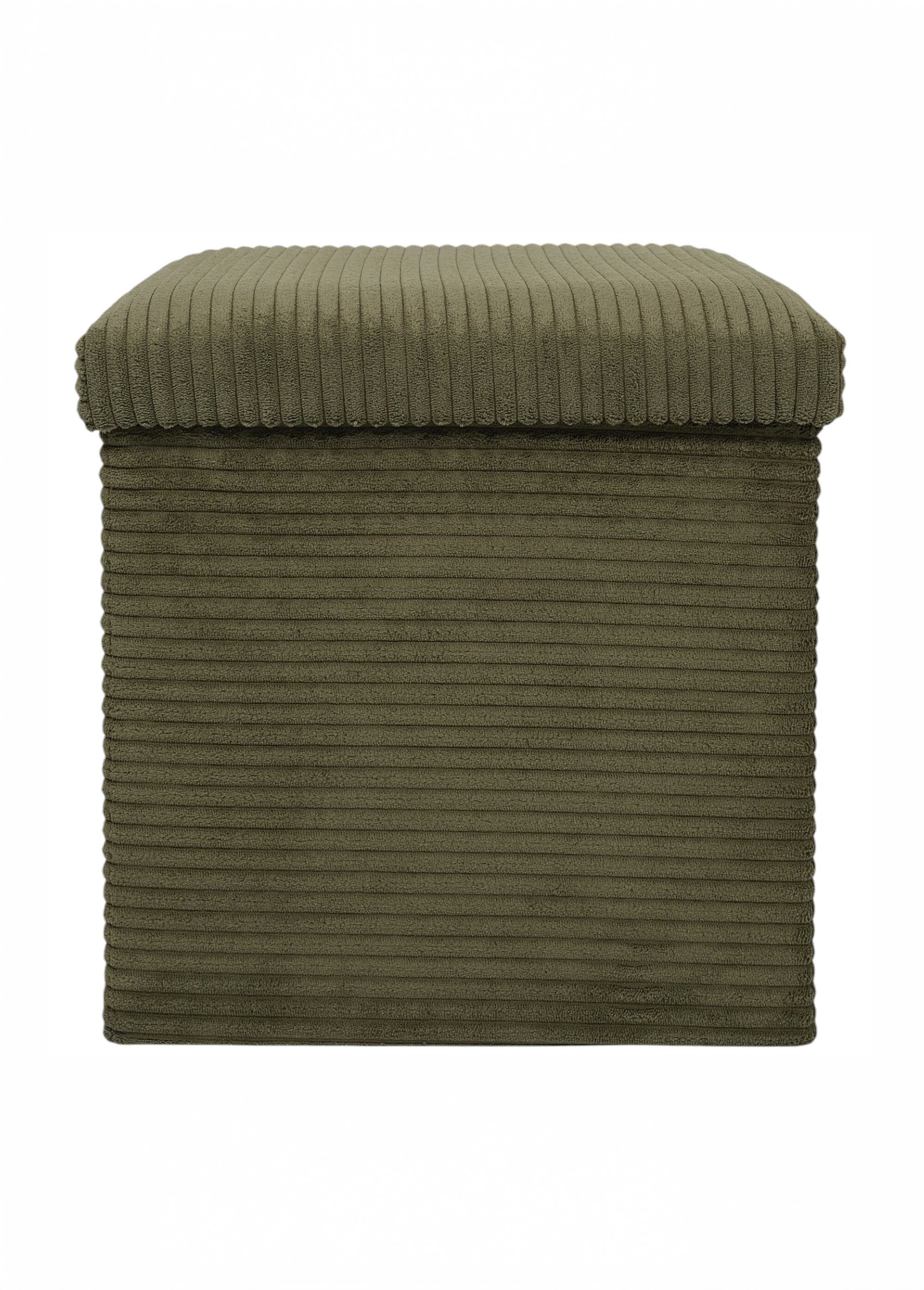 Pouf coffre pliable carré velours SCOTT