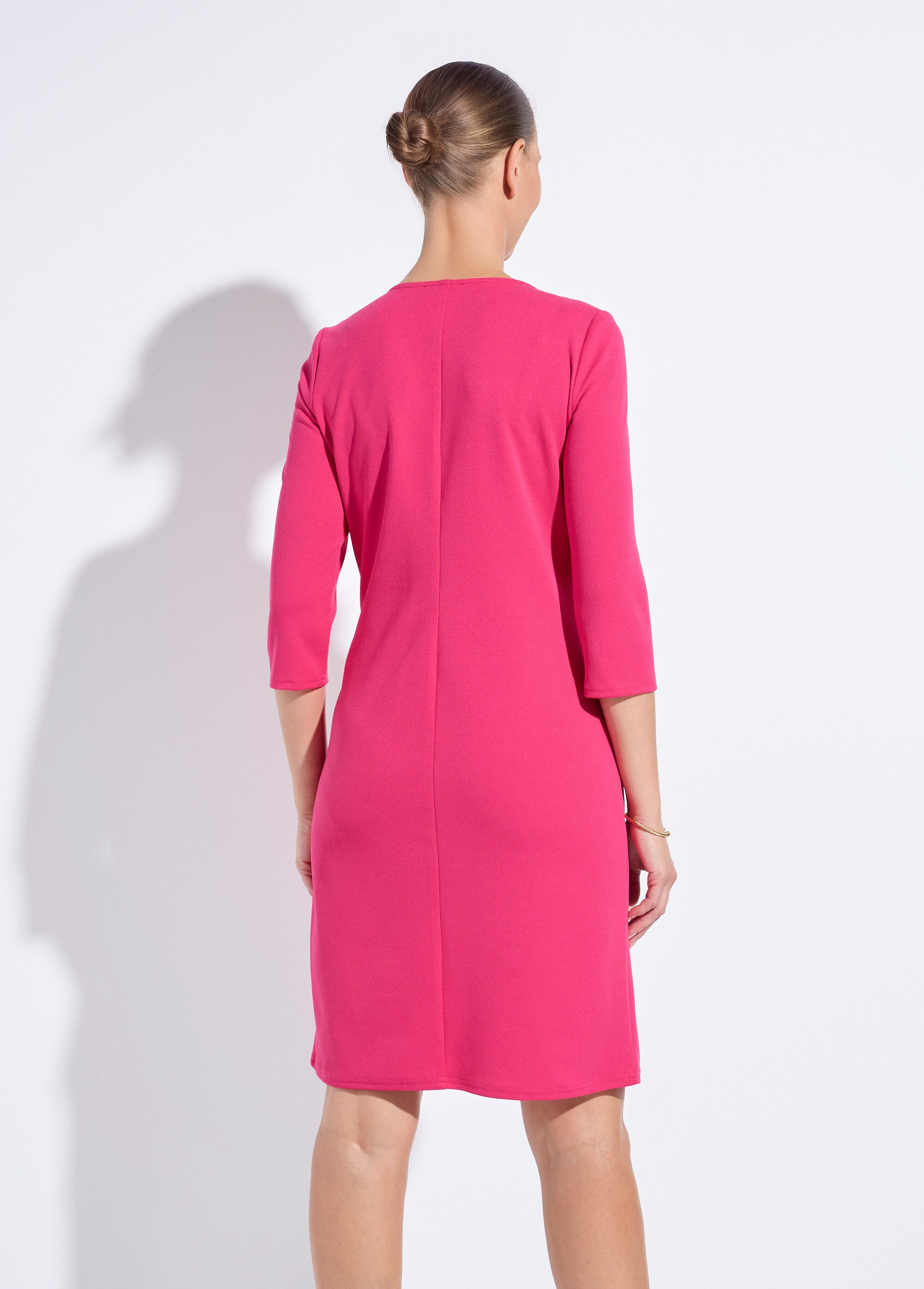 Robe droite manches 3/4 maille souple Femme Rose HODILE DO1