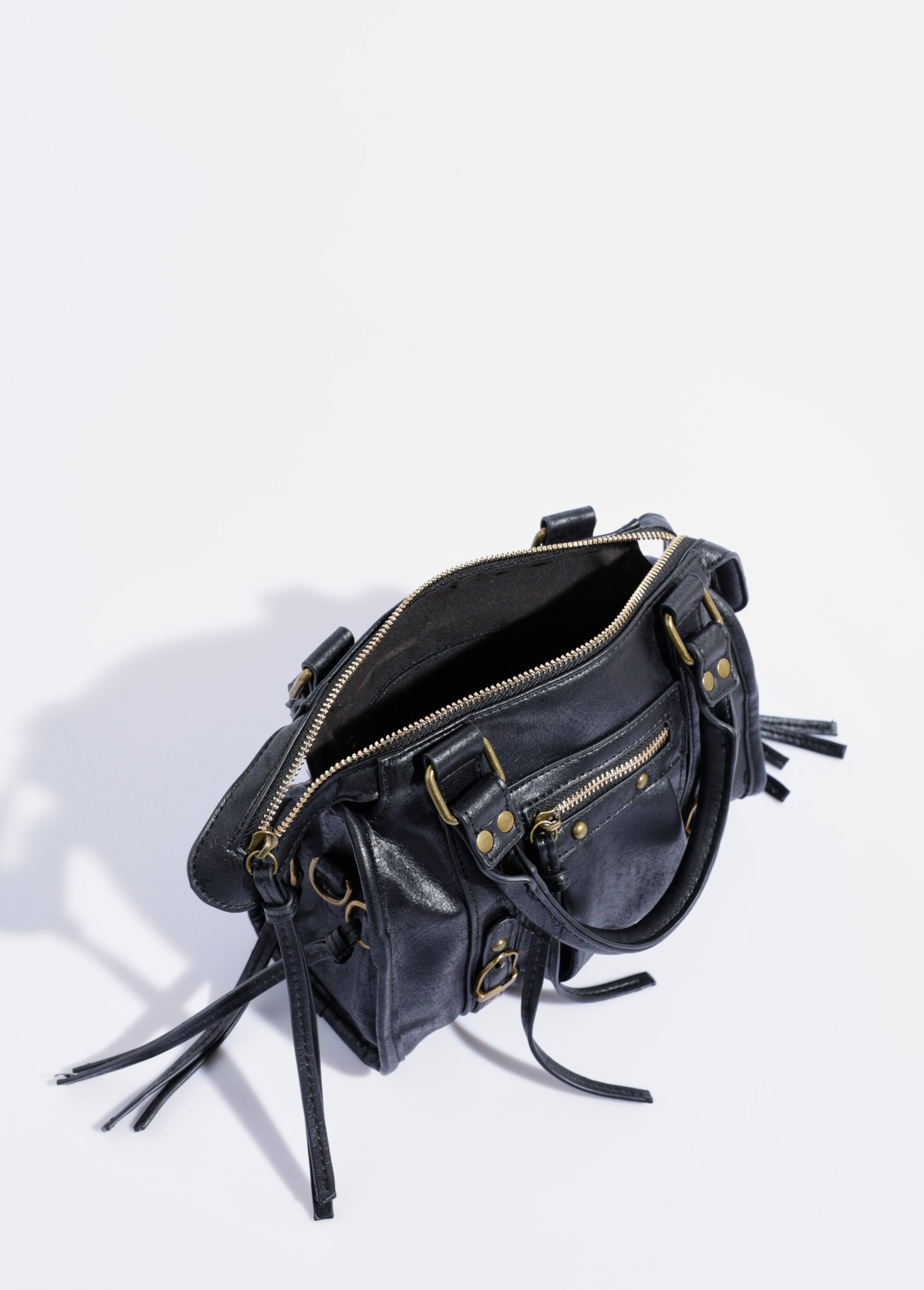Sac à main métail vieilli multi liens Femme Noir BAG-M331 DE1