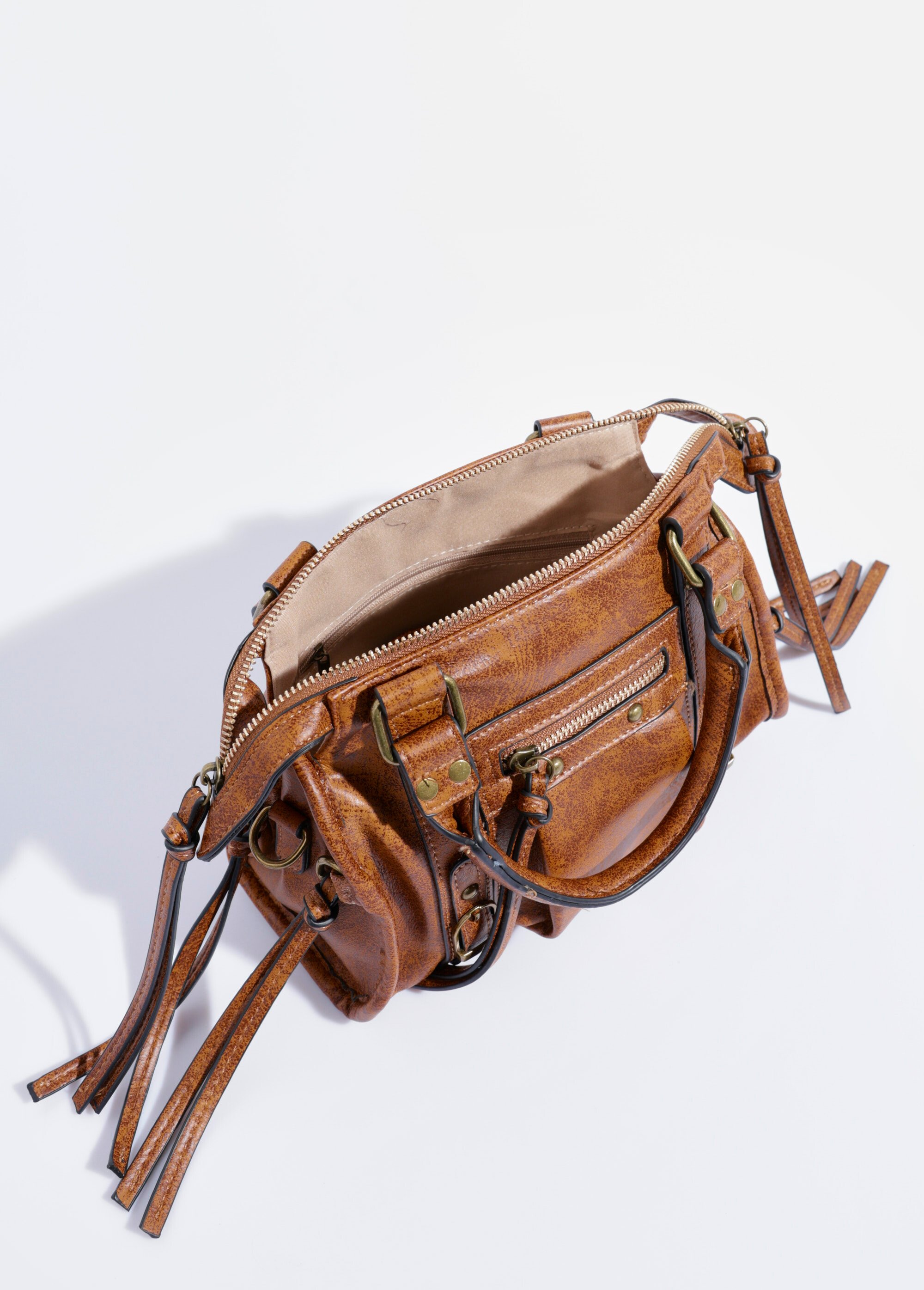 Sac à main métail vieilli multi liens Femme Beige BAG-M331 DE1