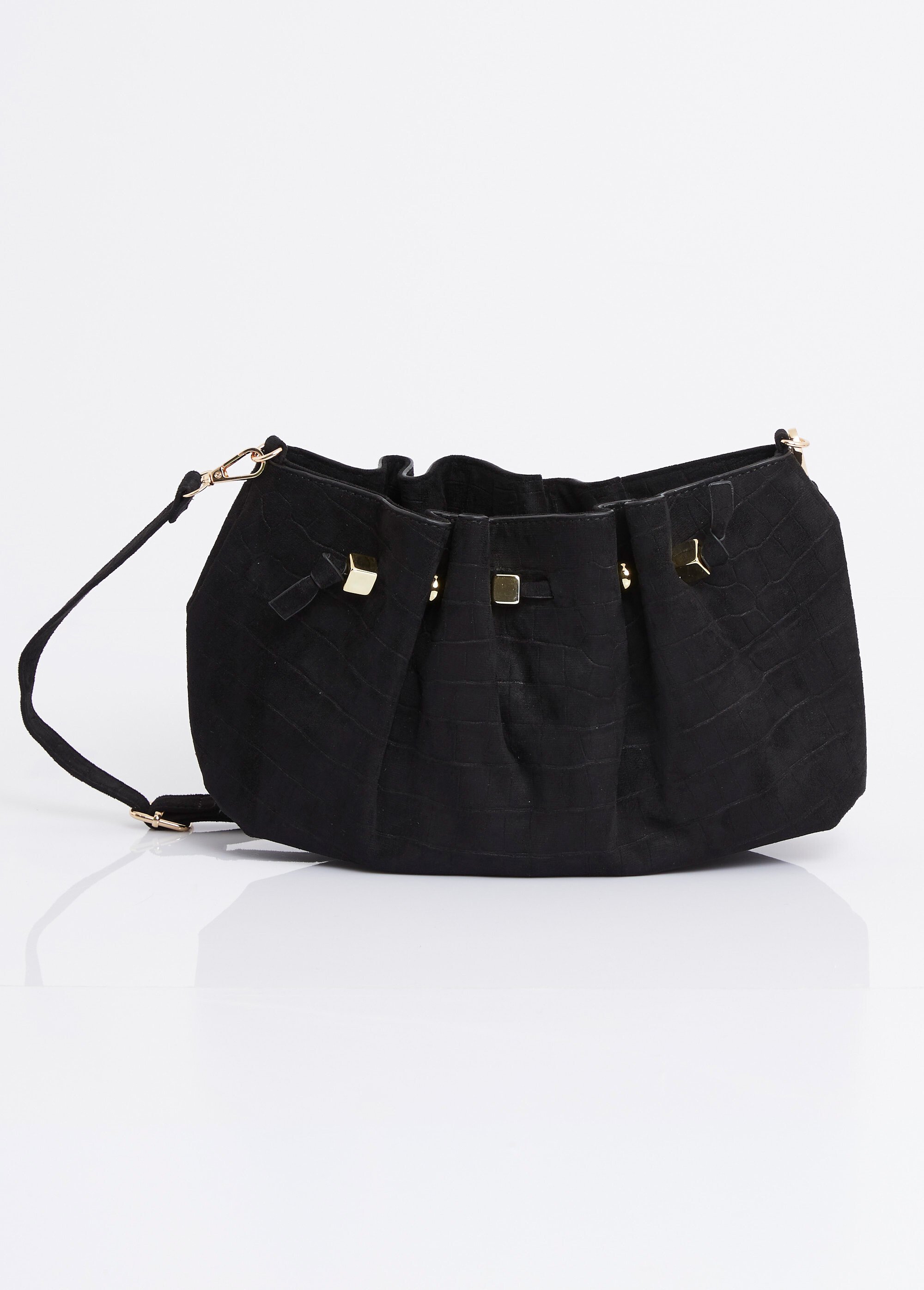 Sac à main suédine effet croco