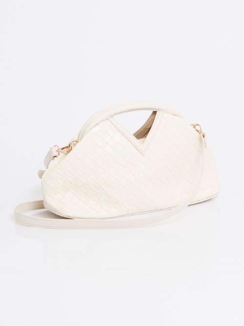 Sac à main tressé bourse, fermoir cadre Femme Beige MIM26003 FA1