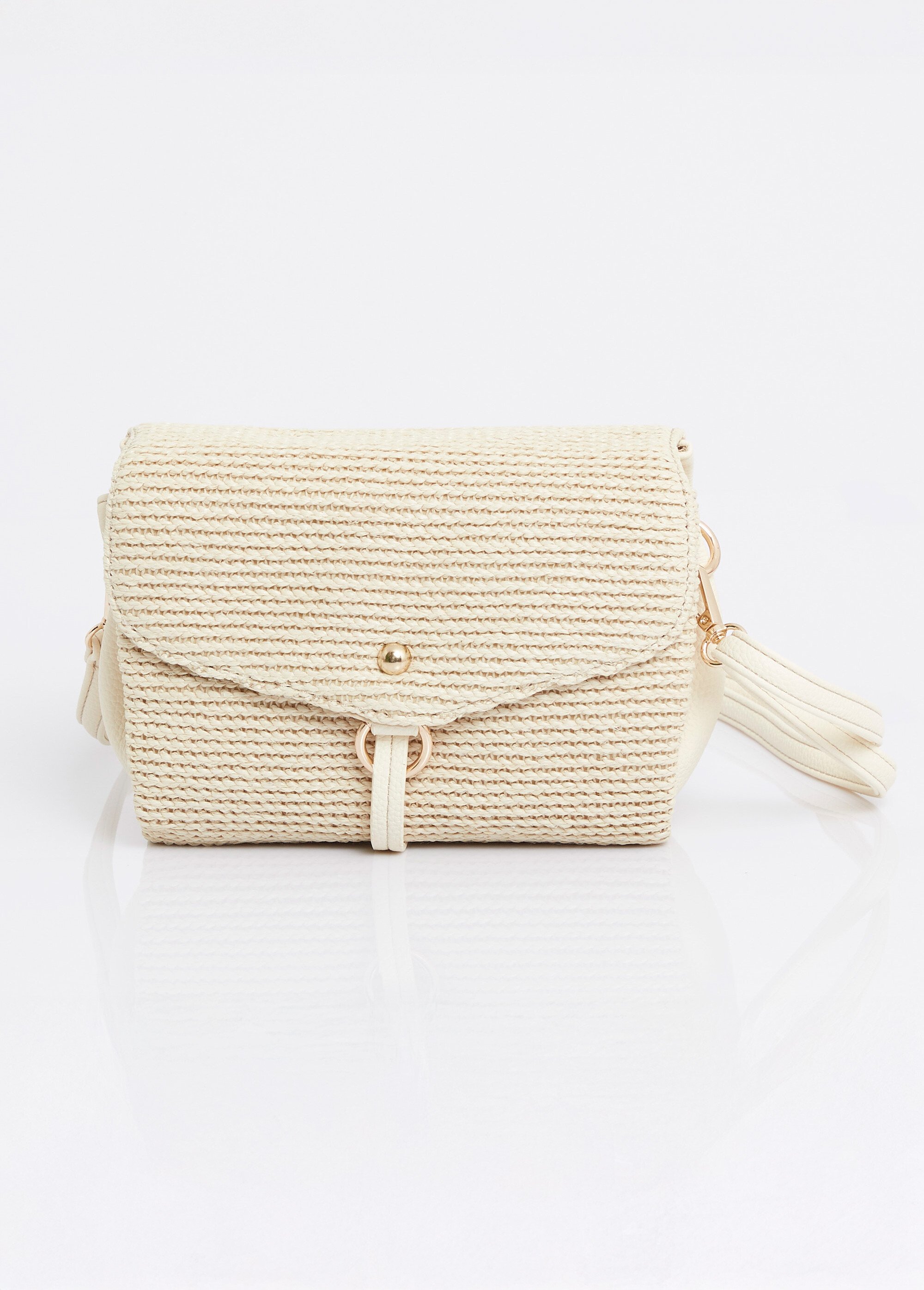 Sac à main tressé et simili cuir