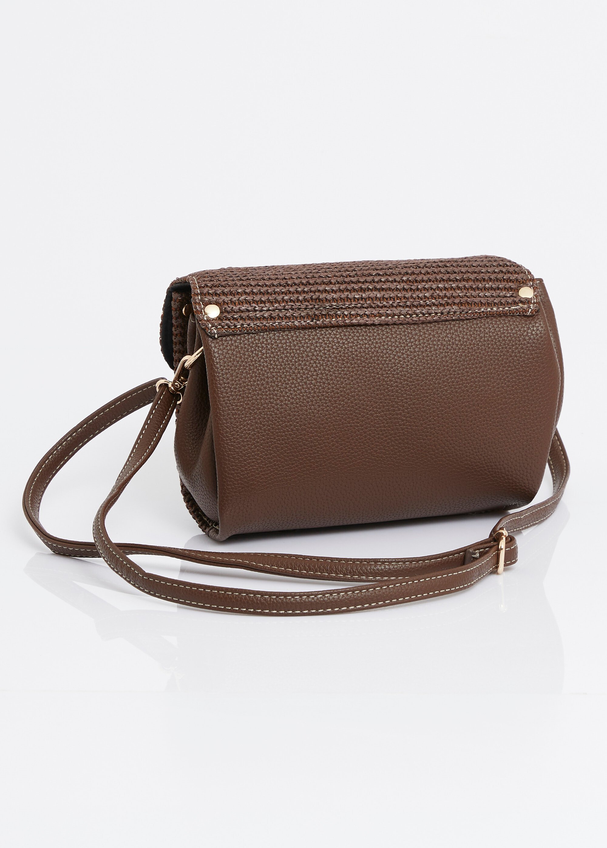 Sac à main tressé et simili cuir Femme Marron MIM26001 DO1