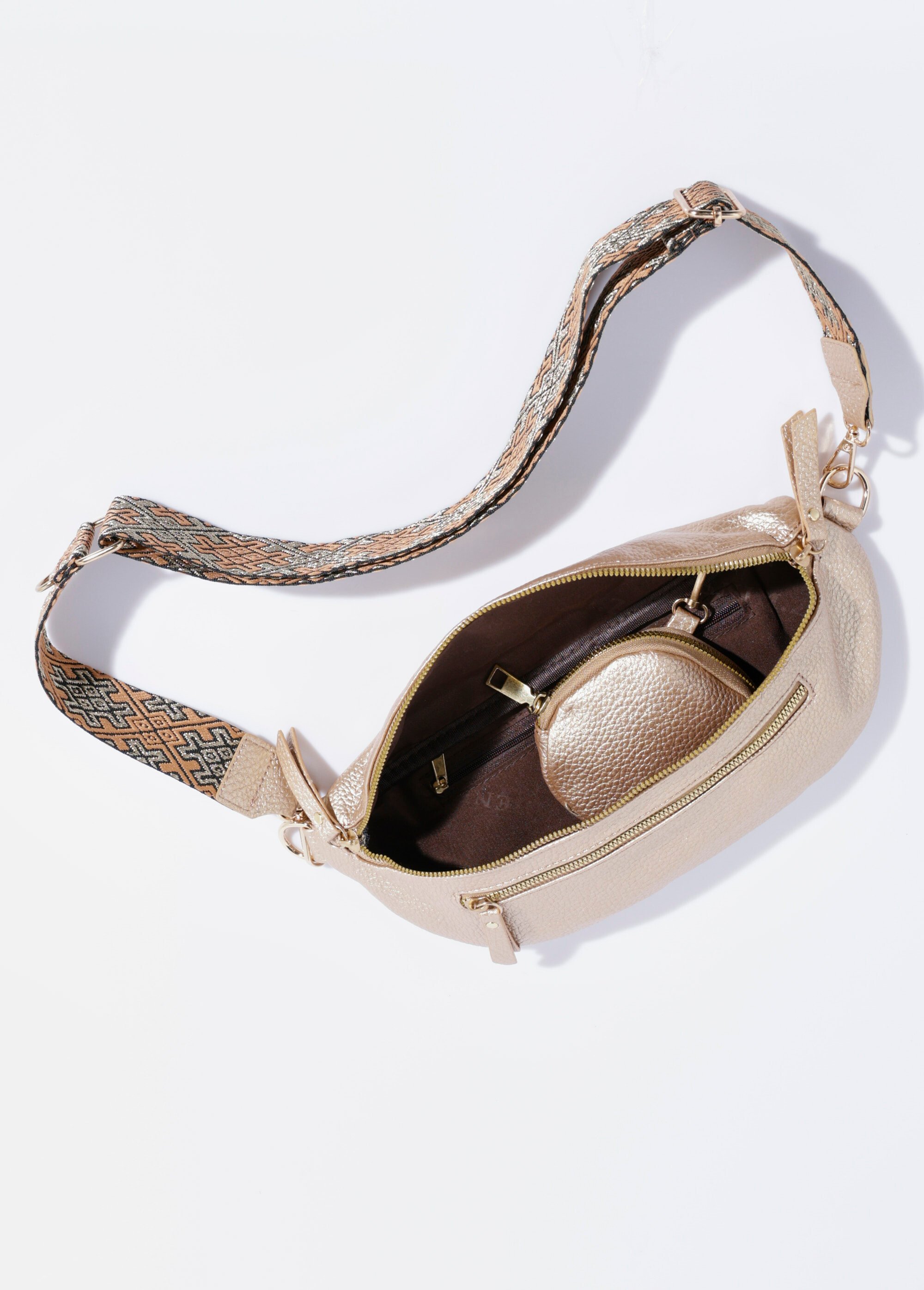 Sac banane fantaisie + porte-monnaie Femme Doré BAG-M333 DE1