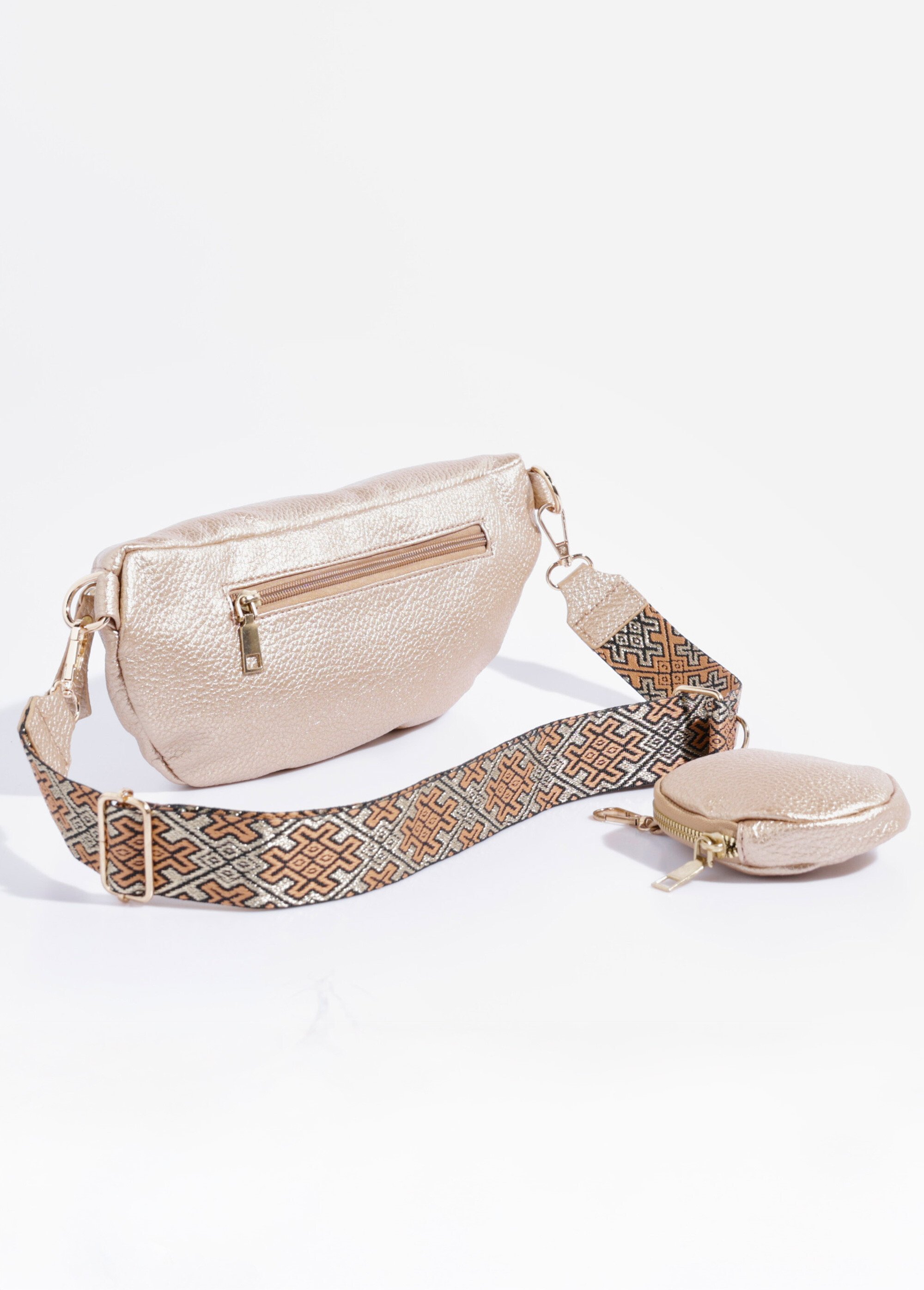 Sac banane fantaisie + porte-monnaie Femme Doré BAG-M333 DO1