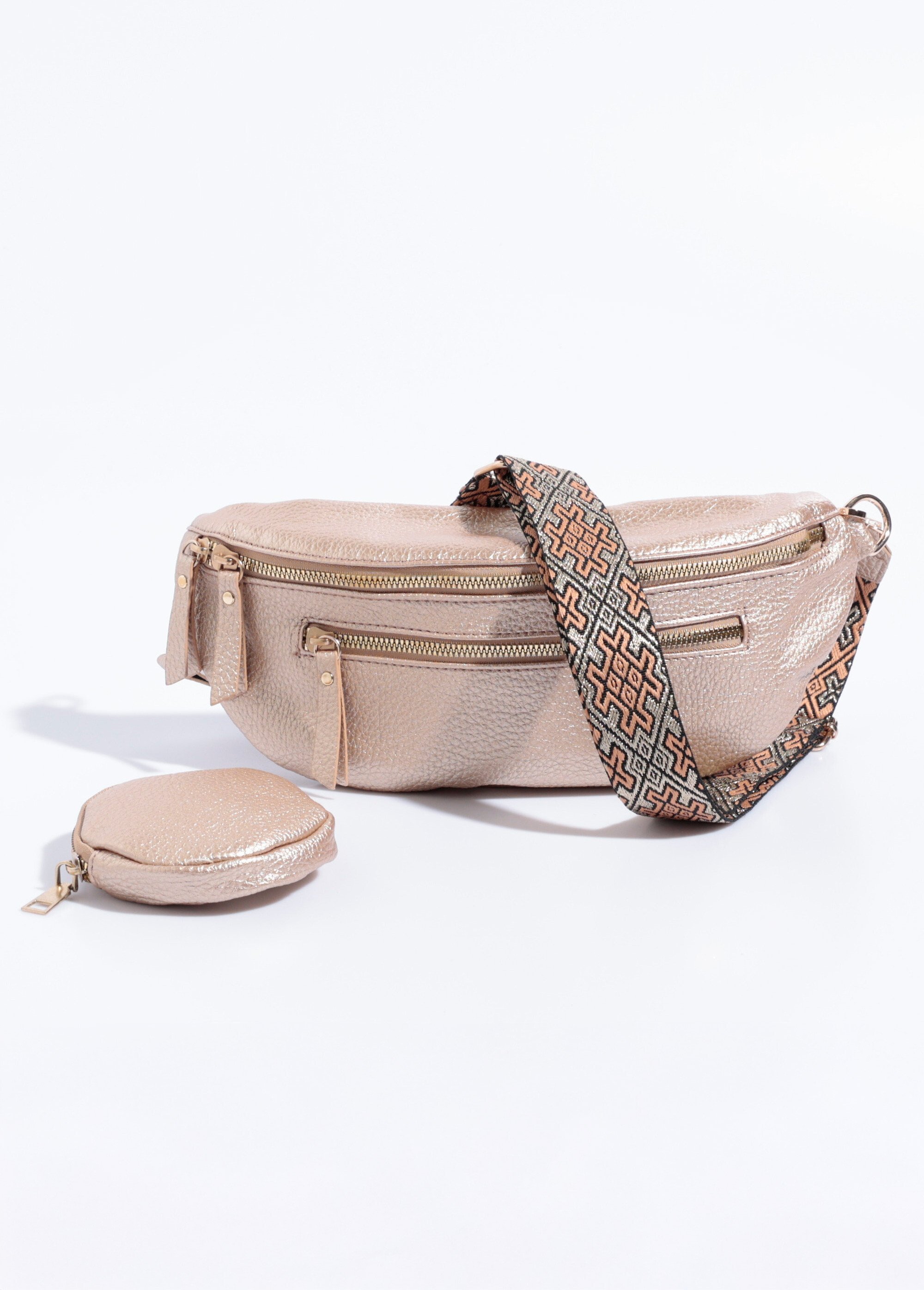 Sac banane fantaisie + porte-monnaie Femme Doré BAG-M333 FA1