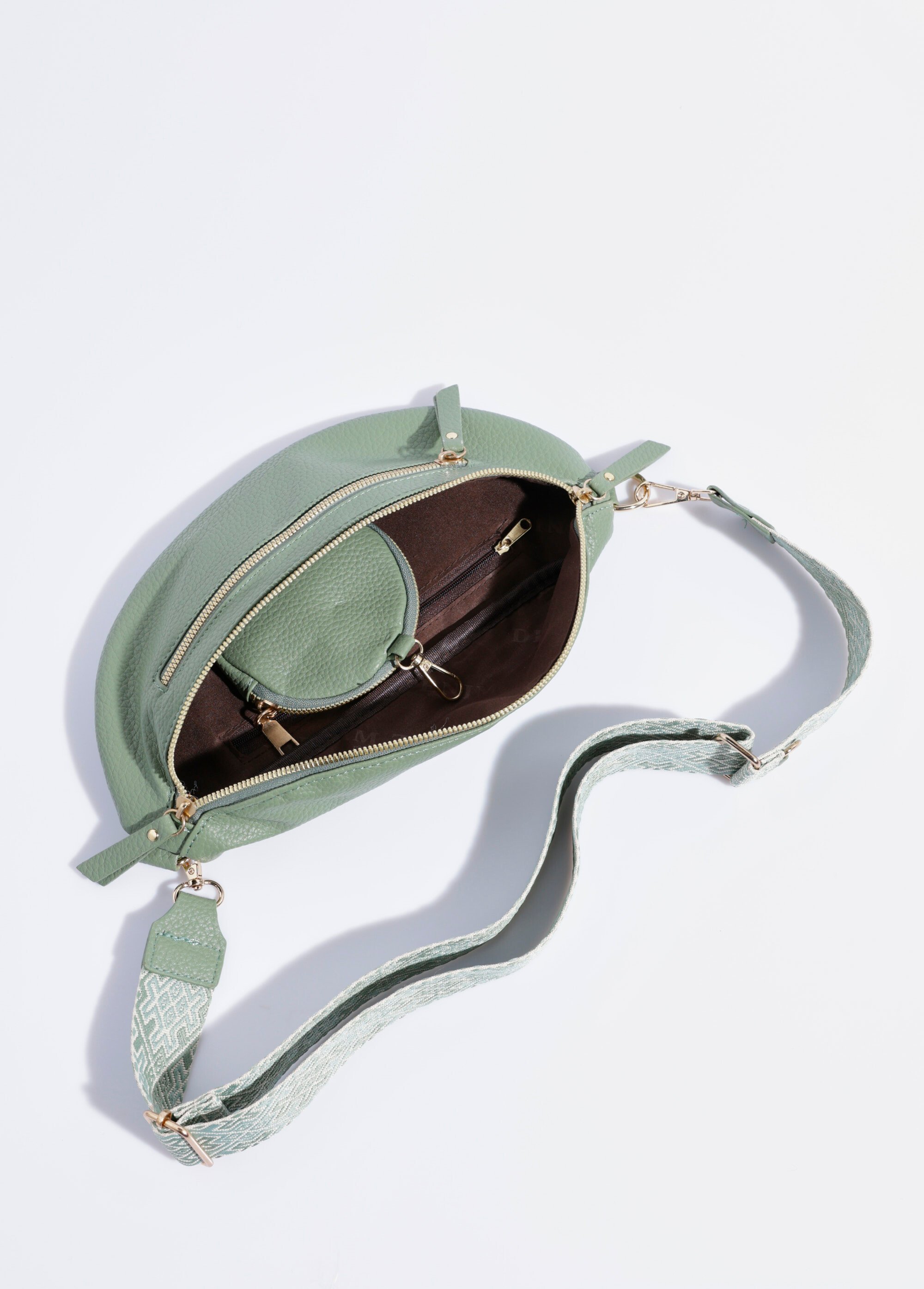 Sac banane fantaisie + porte-monnaie Femme Vert BAG-M333 DE1
