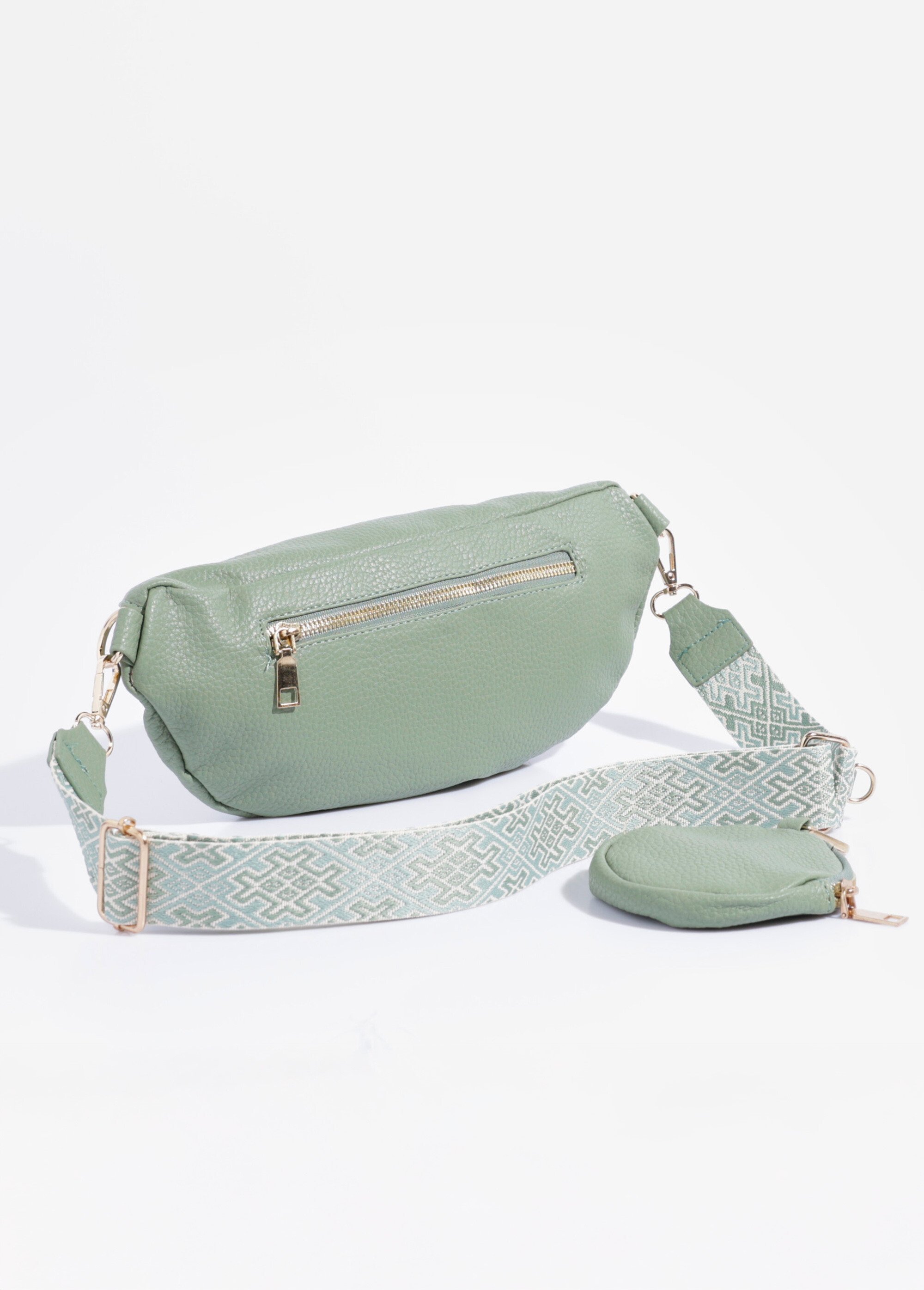 Sac banane fantaisie + porte-monnaie Femme Vert BAG-M333 DO1