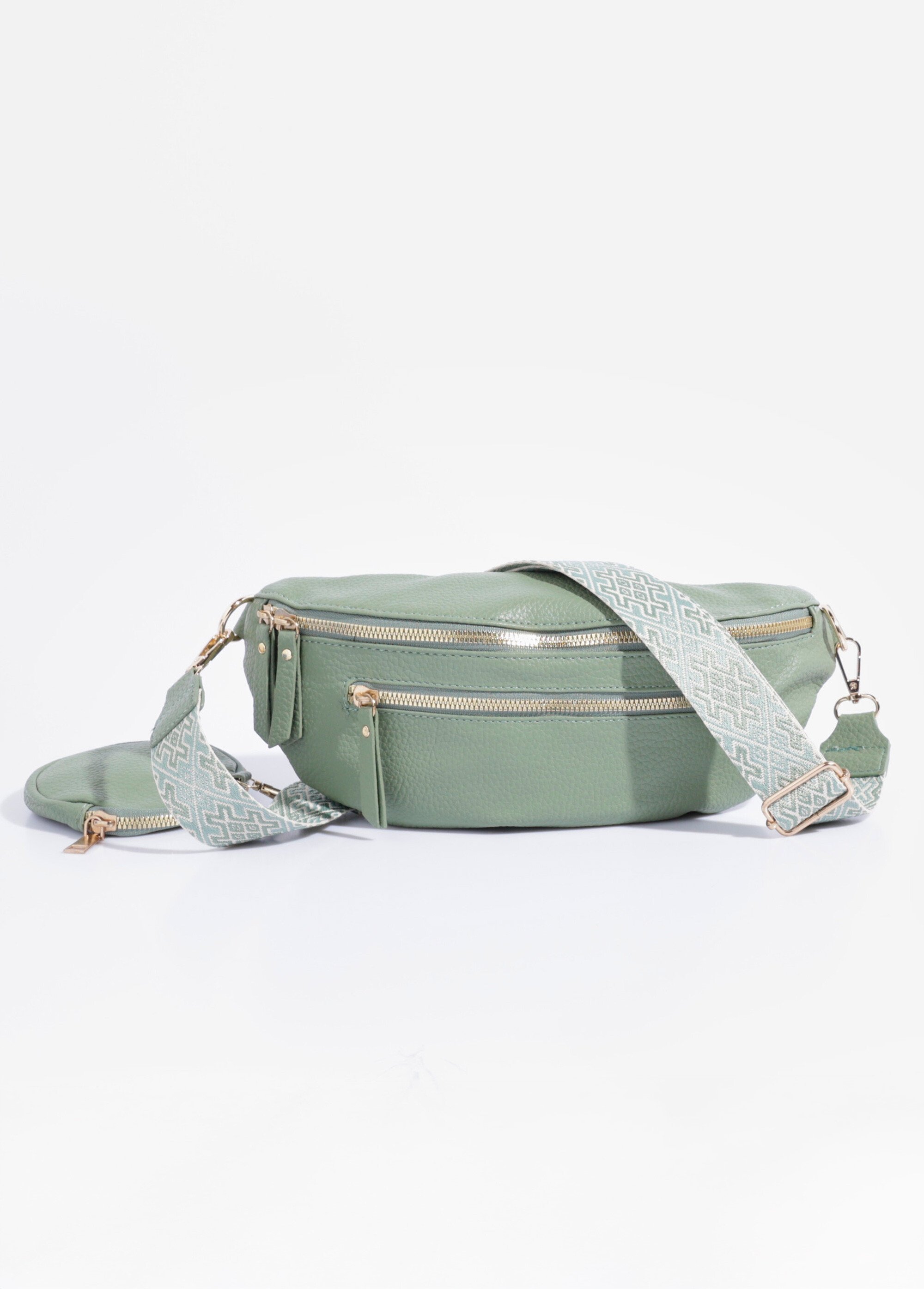 Sac banane fantaisie + porte-monnaie Femme Vert BAG-M333 FA1