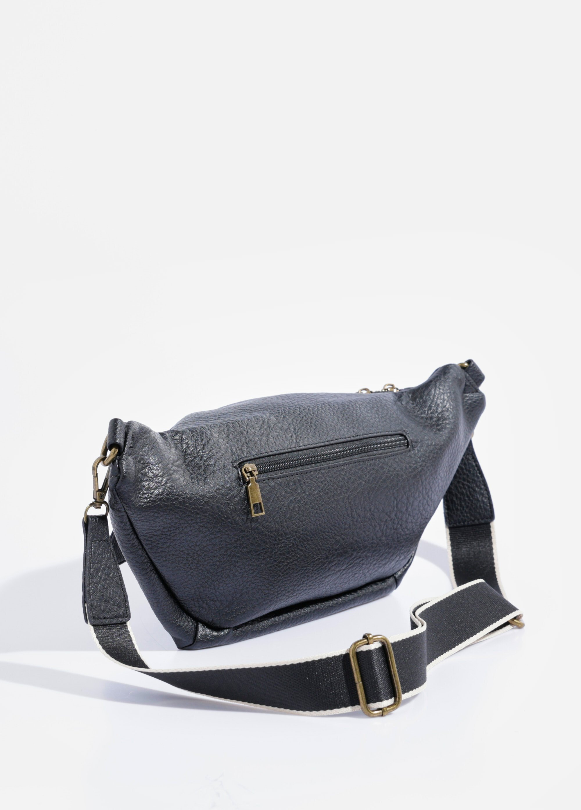 Sac banane multipoches effet vintage Femme Noir BAG-M327 DO1