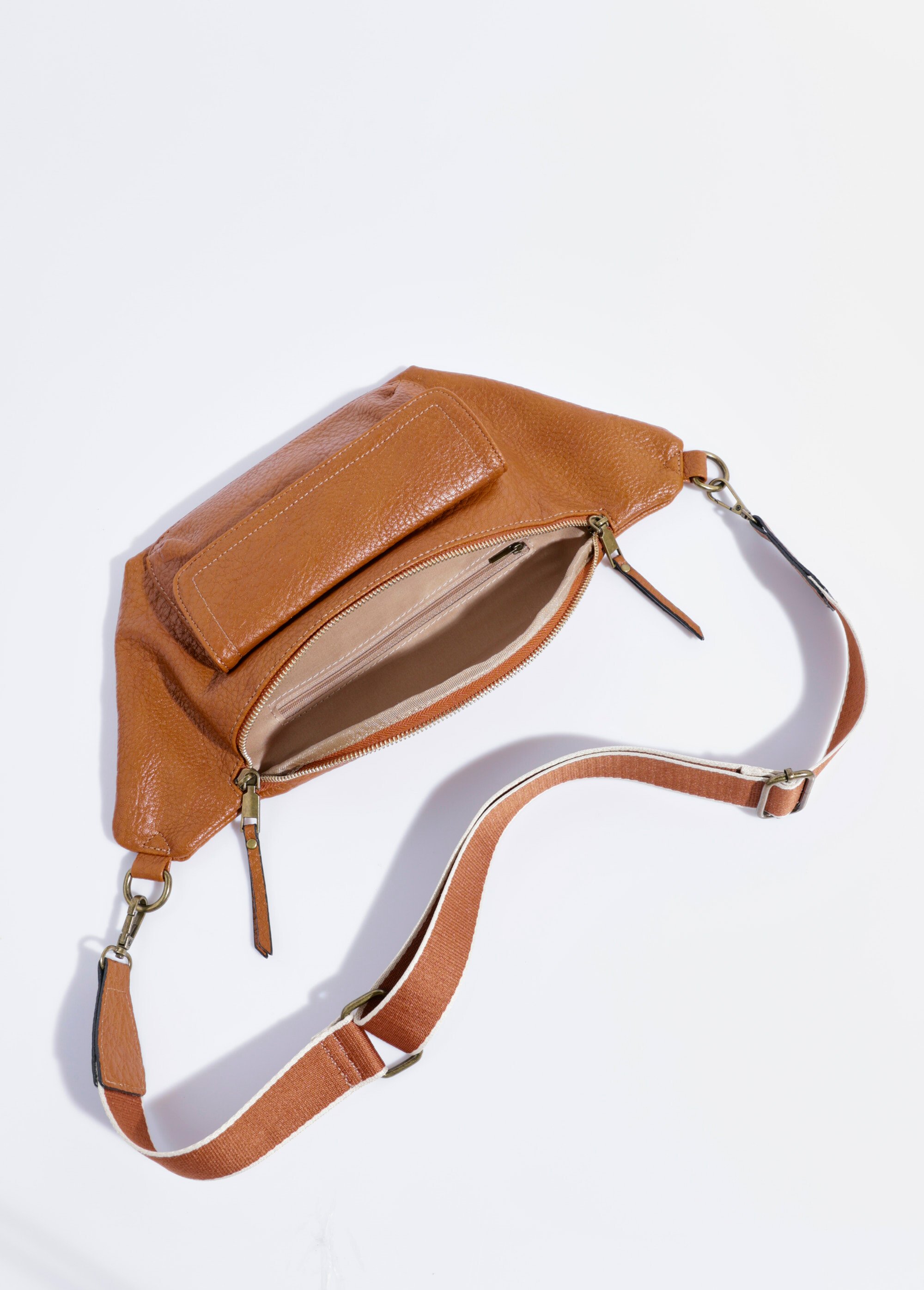 Sac banane multipoches effet vintage Femme Beige BAG-M327 DE1