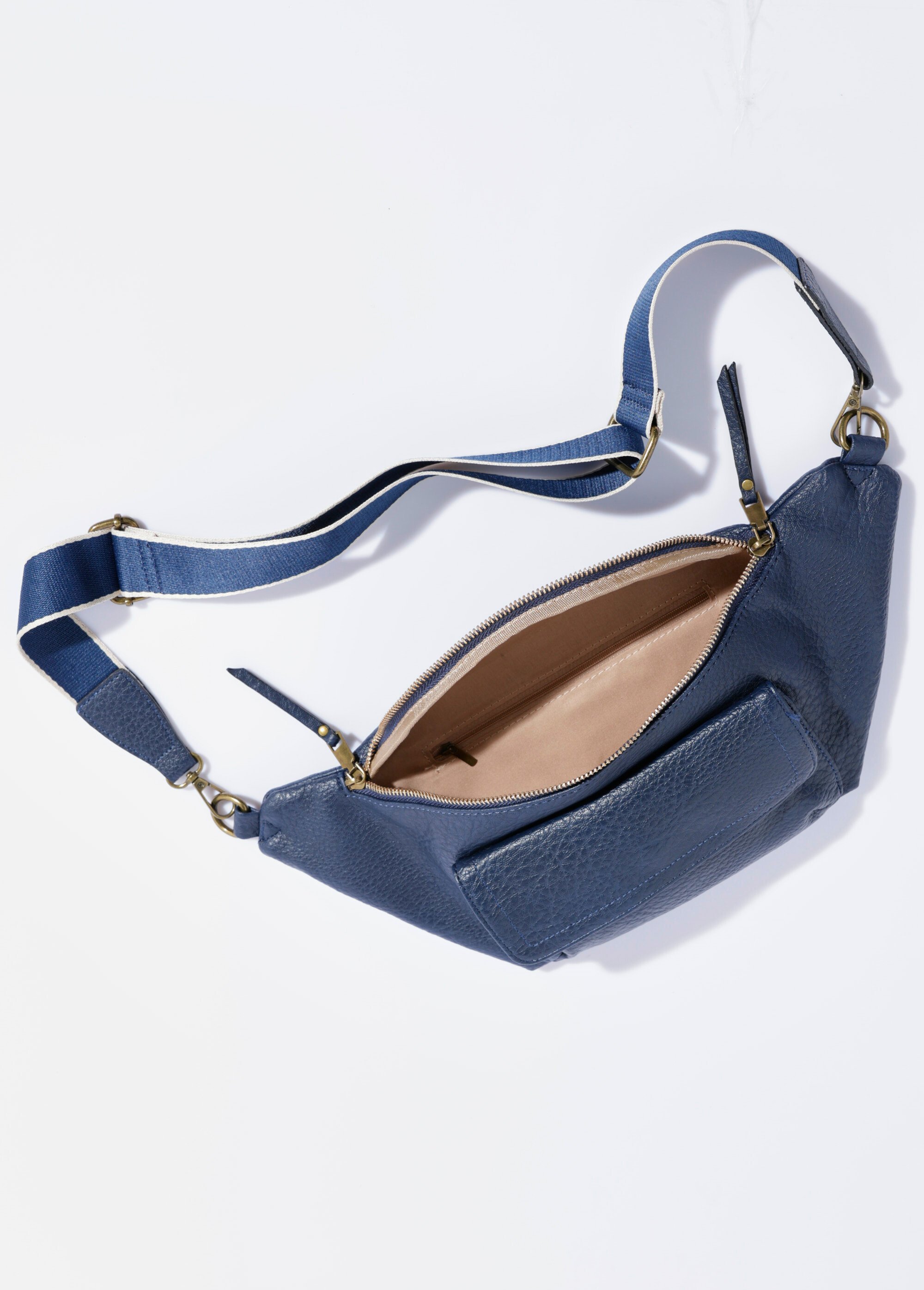 Sac banane multipoches effet vintage Femme Bleu BAG-M327 DE1