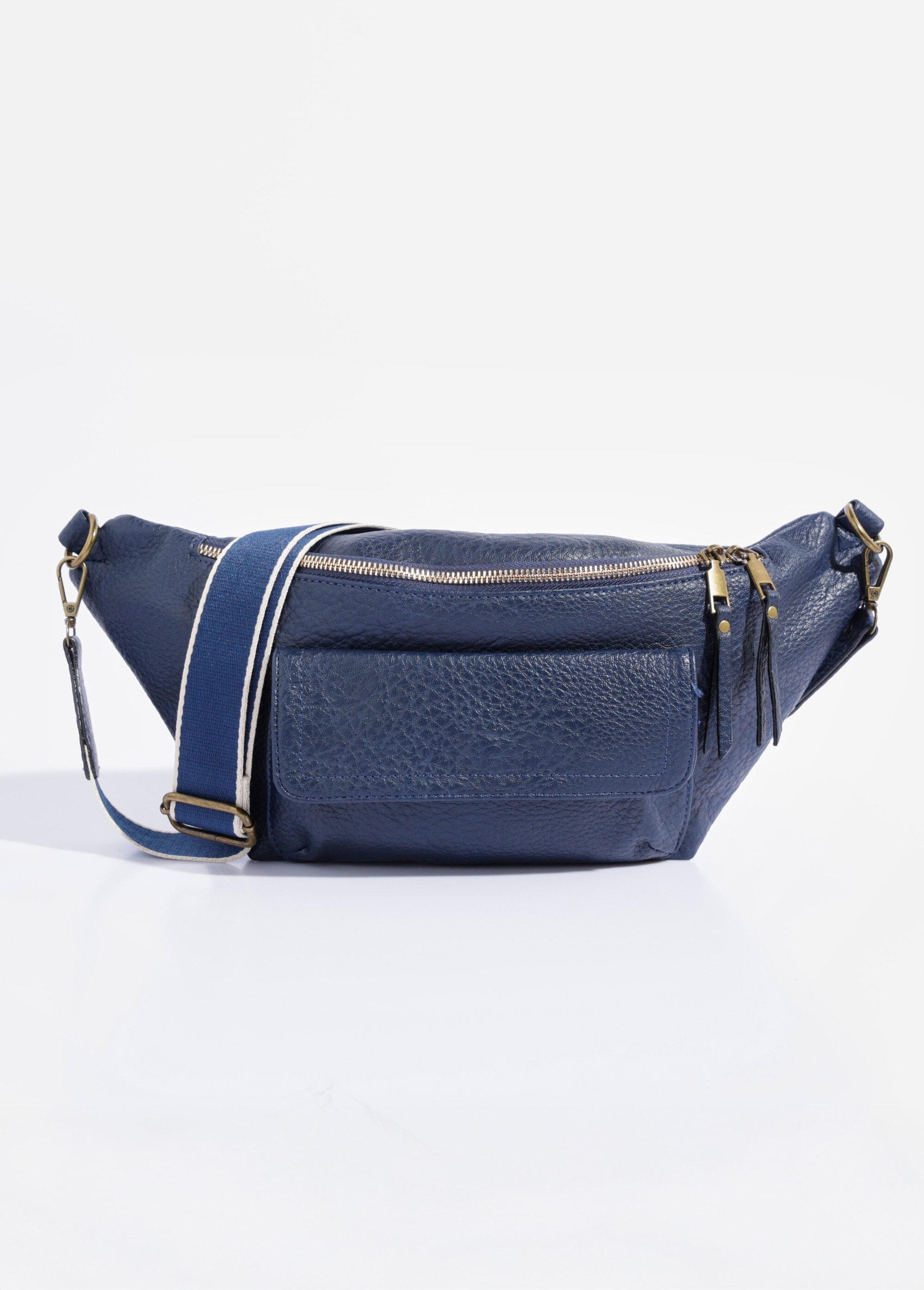 Sac banane multipoches effet vintage Femme Bleu BAG-M327 FA1