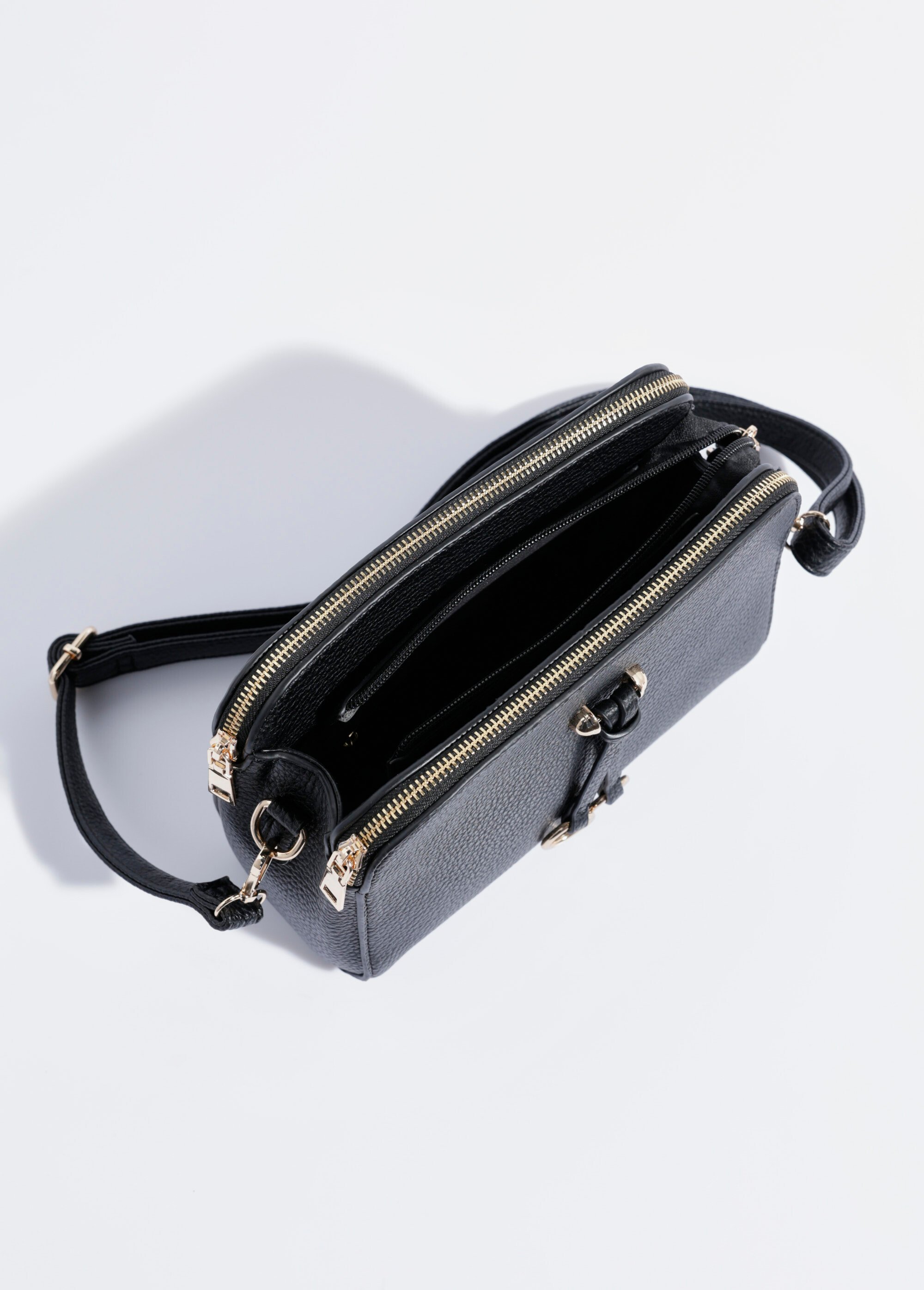 Sac compact multipoches avec détail métal Femme Noir BAG-M0018 DE1