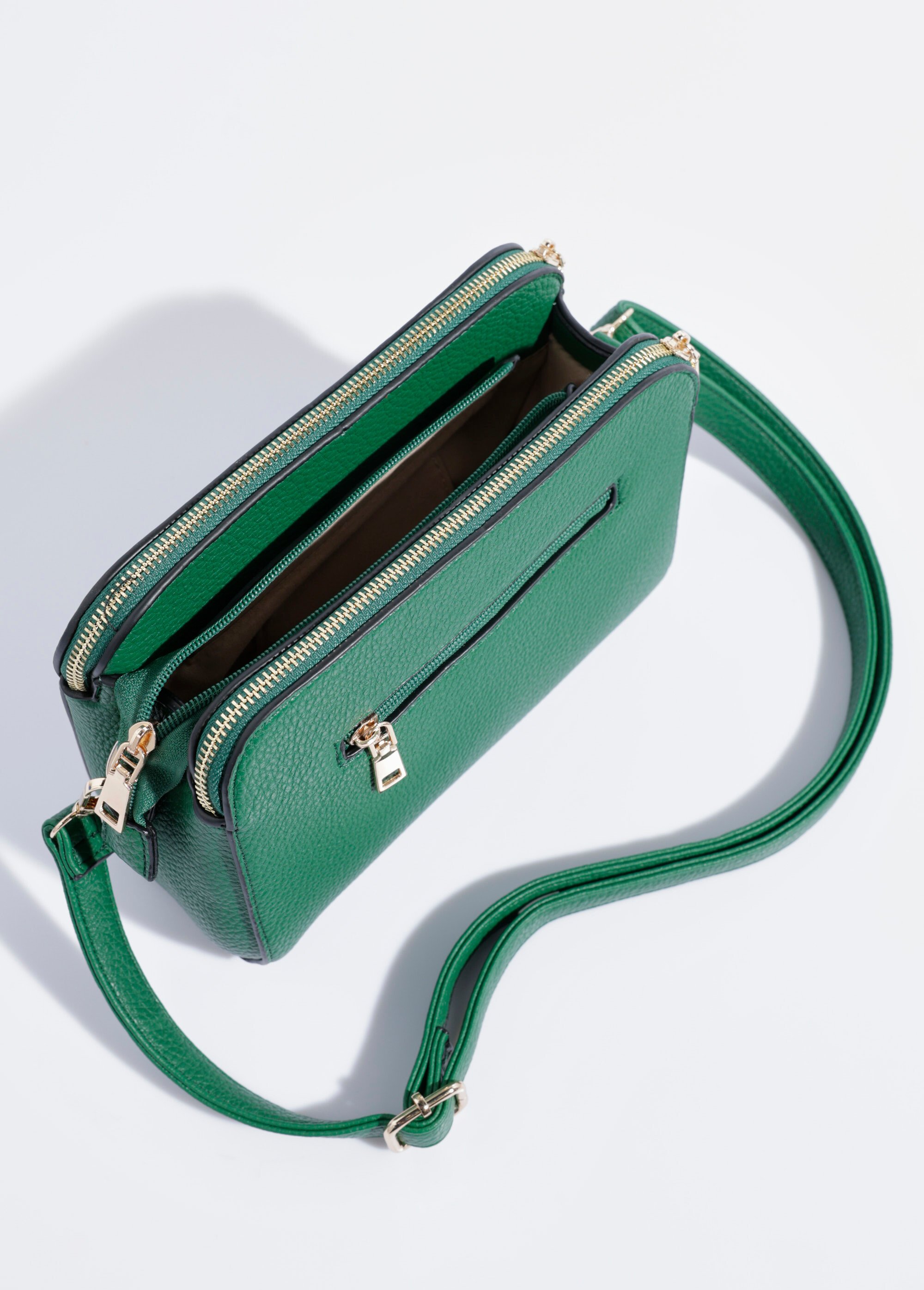 Sac compact multipoches avec détail métal Femme Vert BAG-M0018 DE1