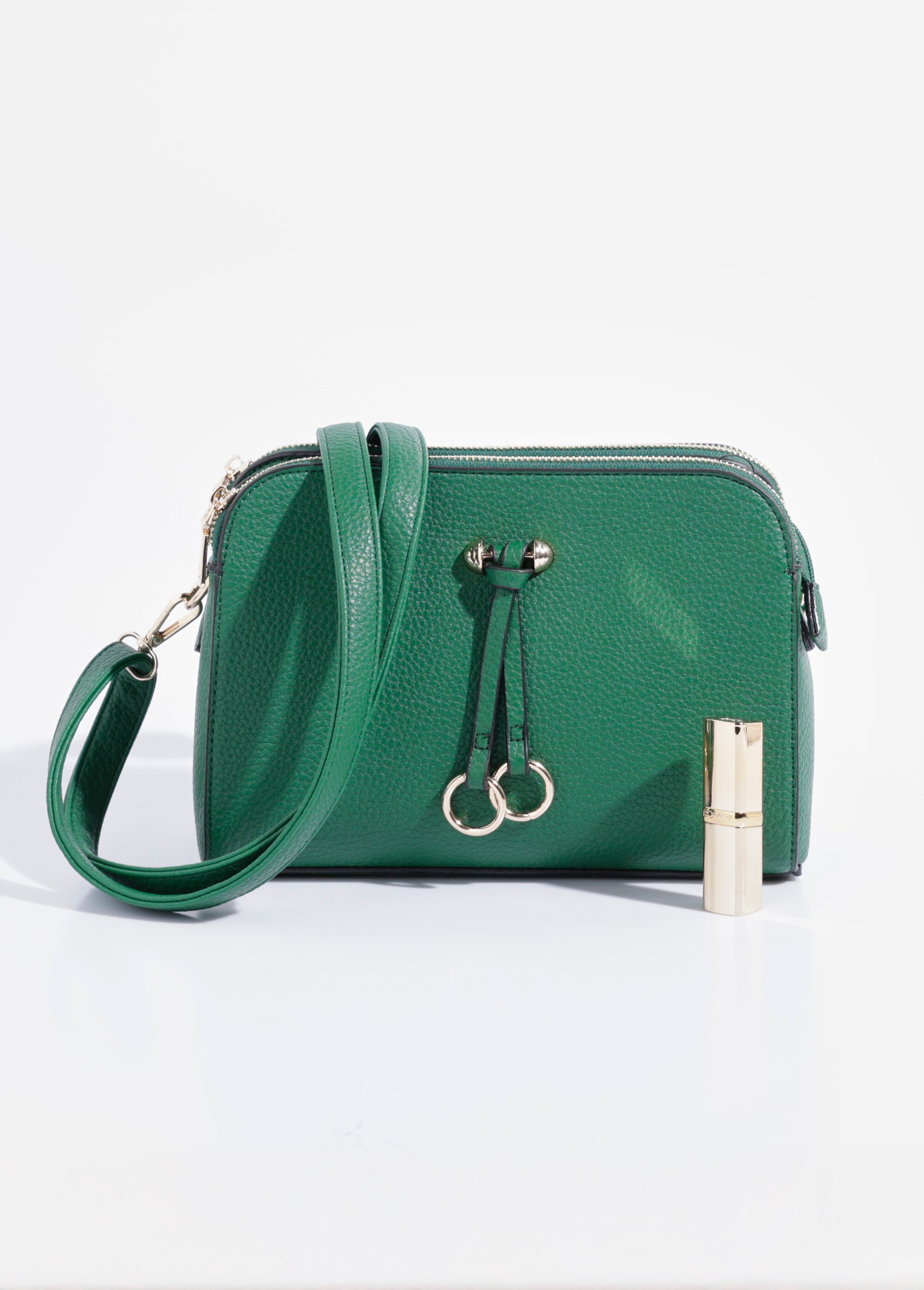 Sac compact multipoches avec détail métal Femme Vert BAG-M0018 FA1