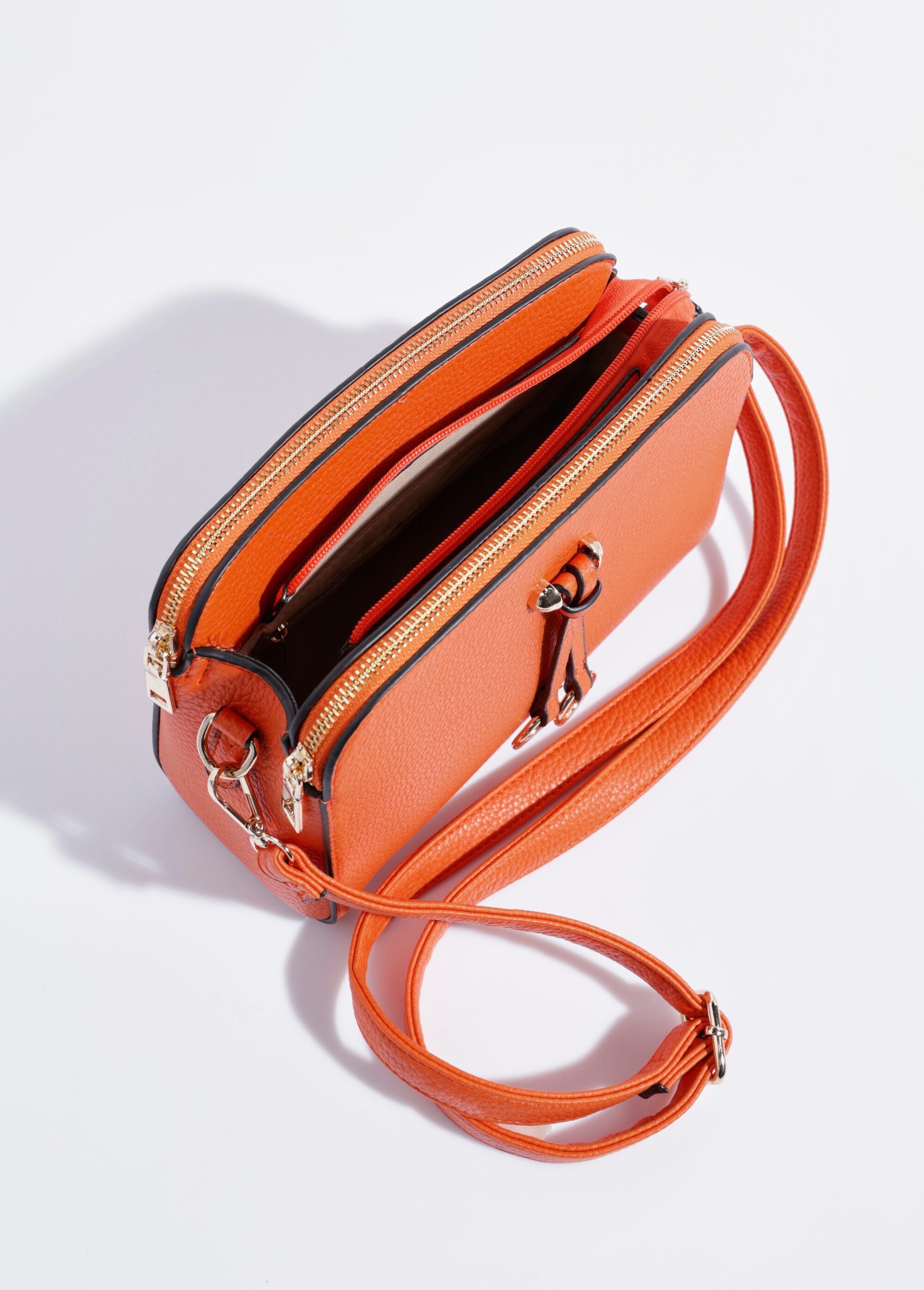 Sac compact multipoches avec détail métal Femme Orange BAG-M0018 DE1