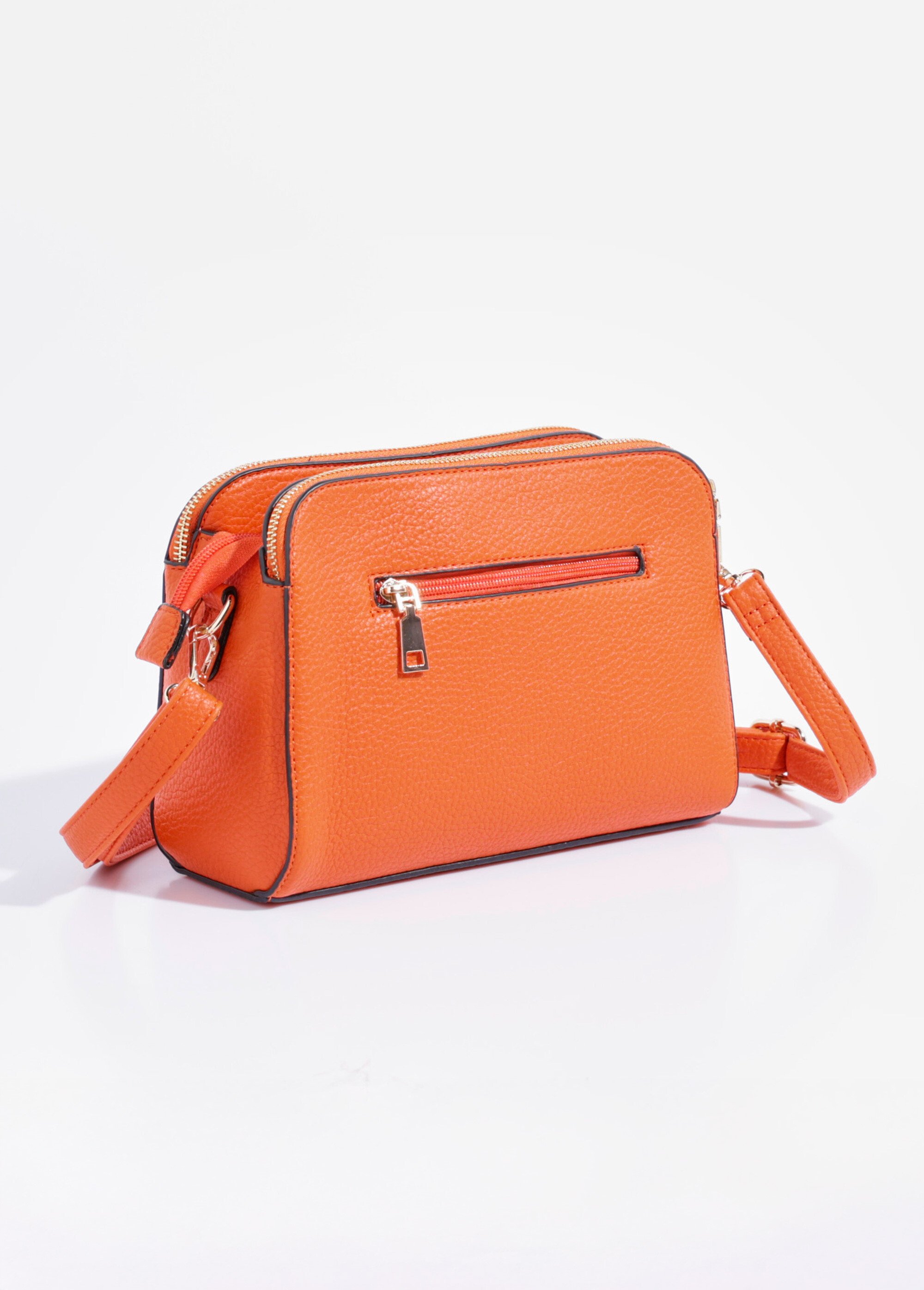 Sac compact multipoches avec détail métal Femme Orange BAG-M0018 DO1