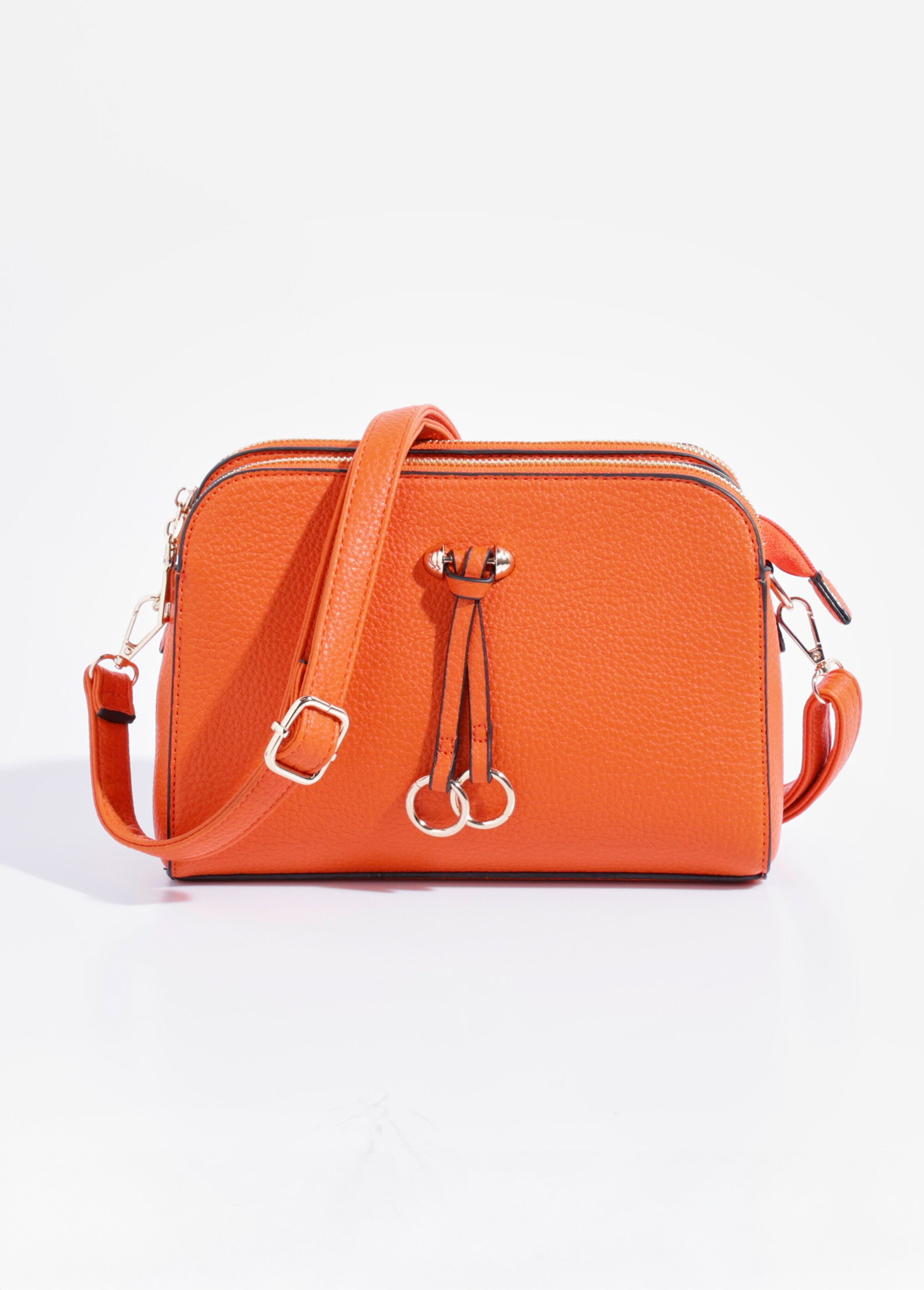 Sac compact multipoches avec détail métal Femme Orange BAG-M0018 FA1