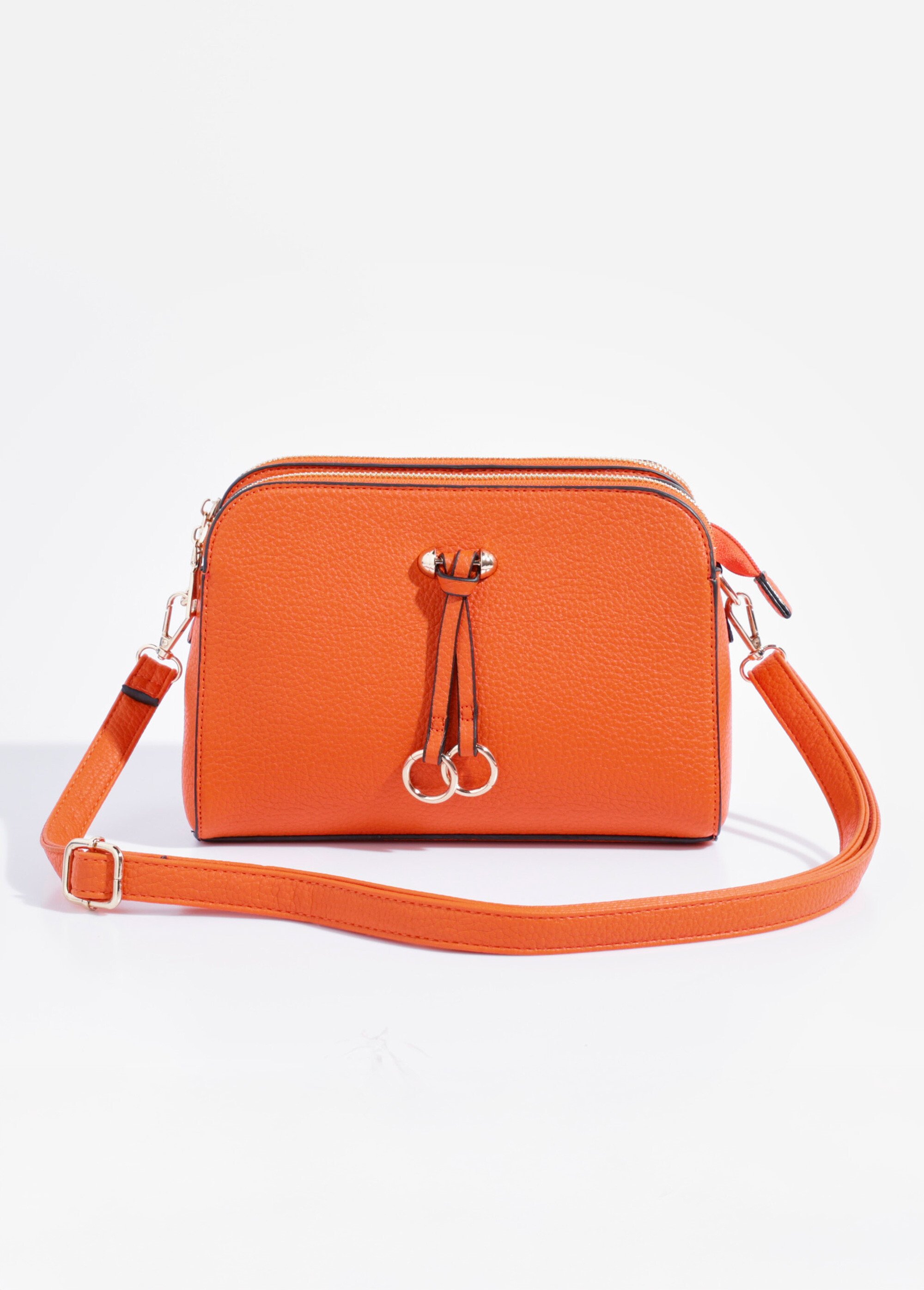 Sac compact multipoches avec détail métal Femme Orange BAG-M0018 FA2
