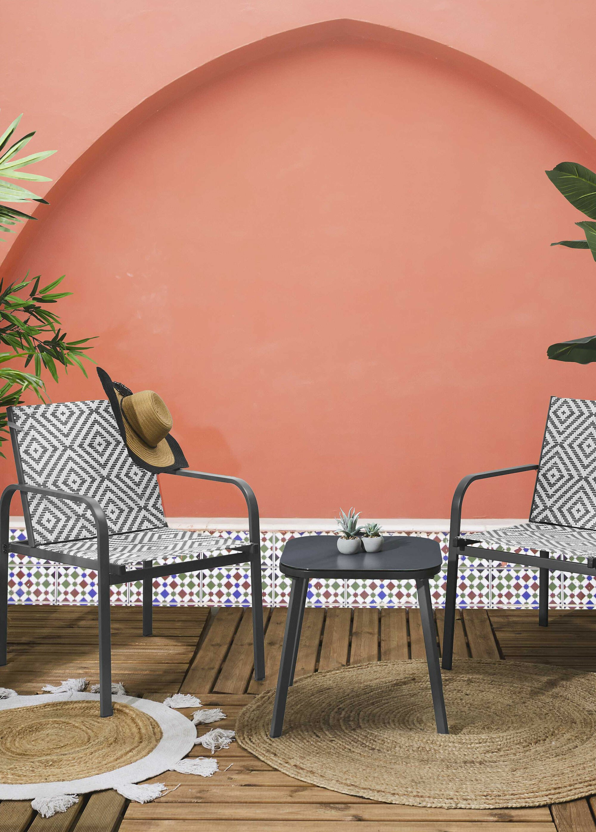 Salon de jardin tressé, 3 pièces GRIS CMP-HDO0381 SI1