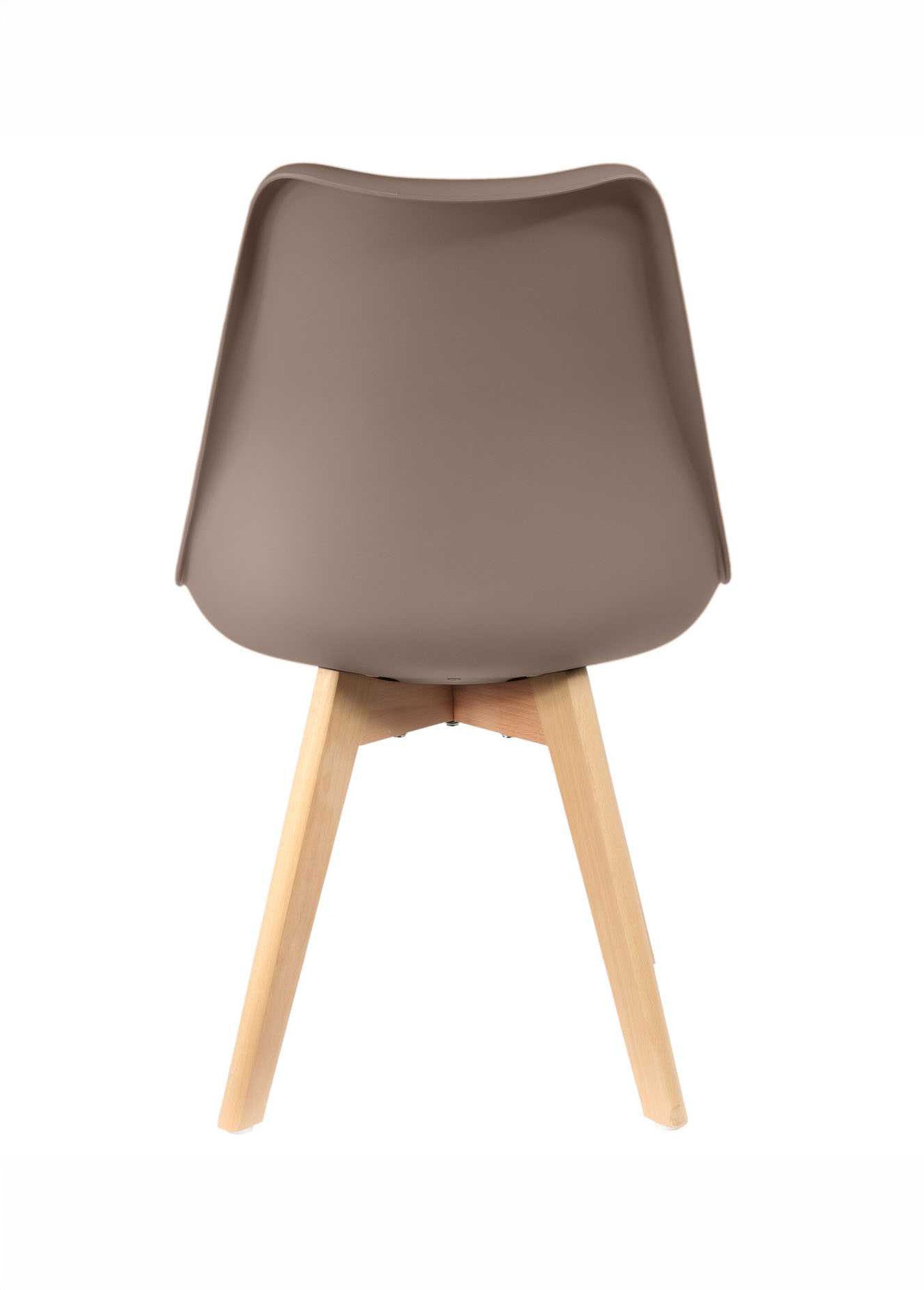 Set 4 Chaises assise coque et pieds bois