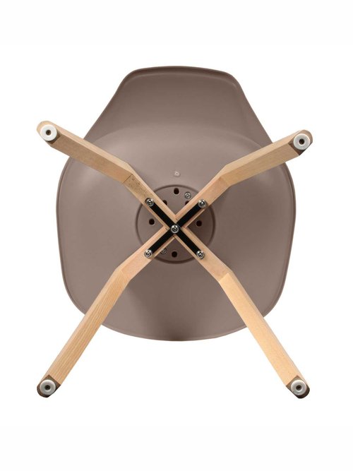 Set 4 Chaises assise coque et pieds bois MARRON CMP-HD30731 UN1