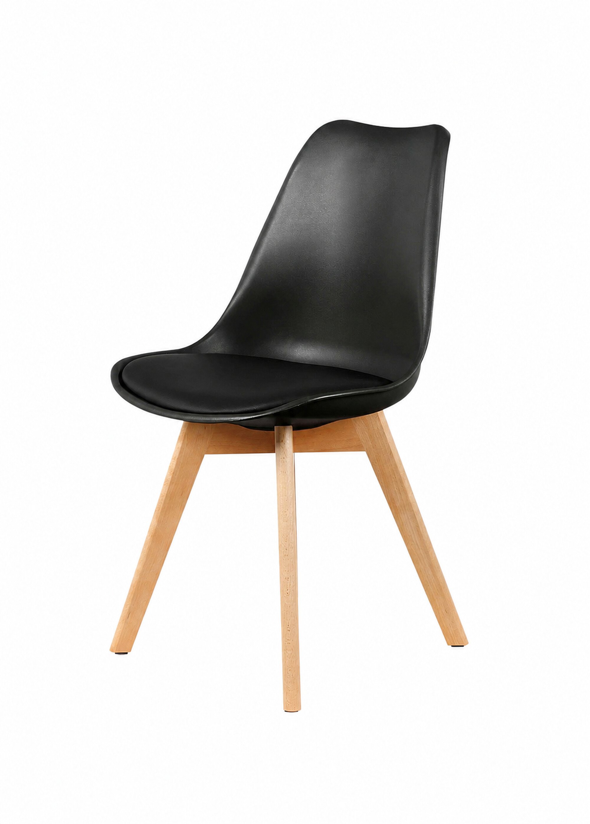 Set 4 Chaises assise coque et pieds bois