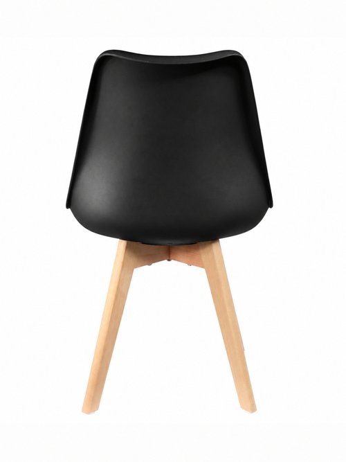 Set 4 Chaises assise coque et pieds bois NOIR CMP-HD30731 DO1