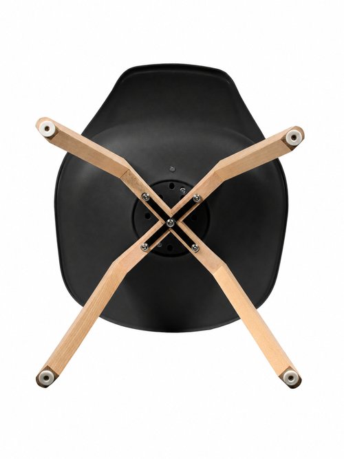 Set 4 Chaises assise coque et pieds bois NOIR CMP-HD30731 UN1