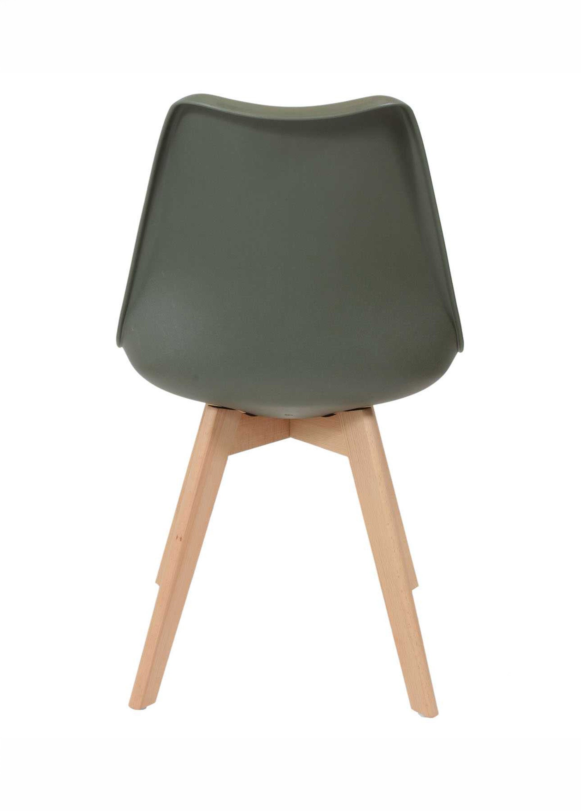 Set 4 Chaises assise coque et pieds bois
