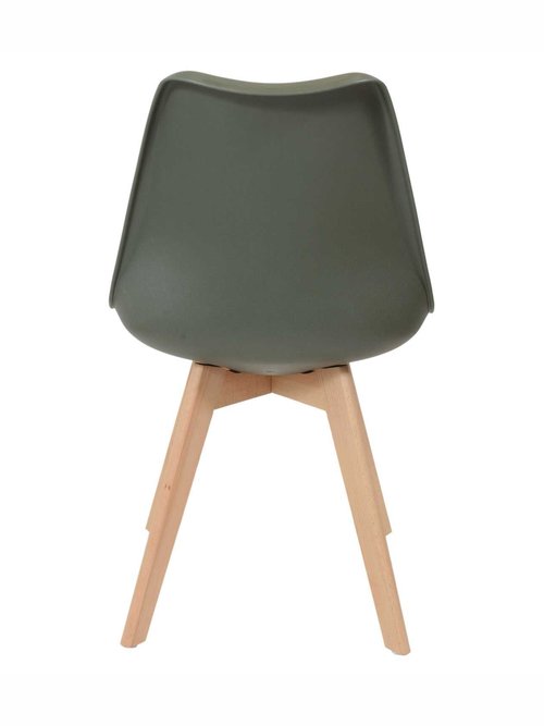 Set 4 Chaises assise coque et pieds bois VERT CMP-HD30731 DO1