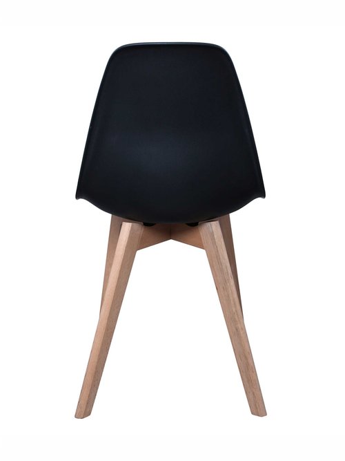 Set 4 Chaises assise coque foncée, pieds compas NOIR CMP-HD3075 DO1
