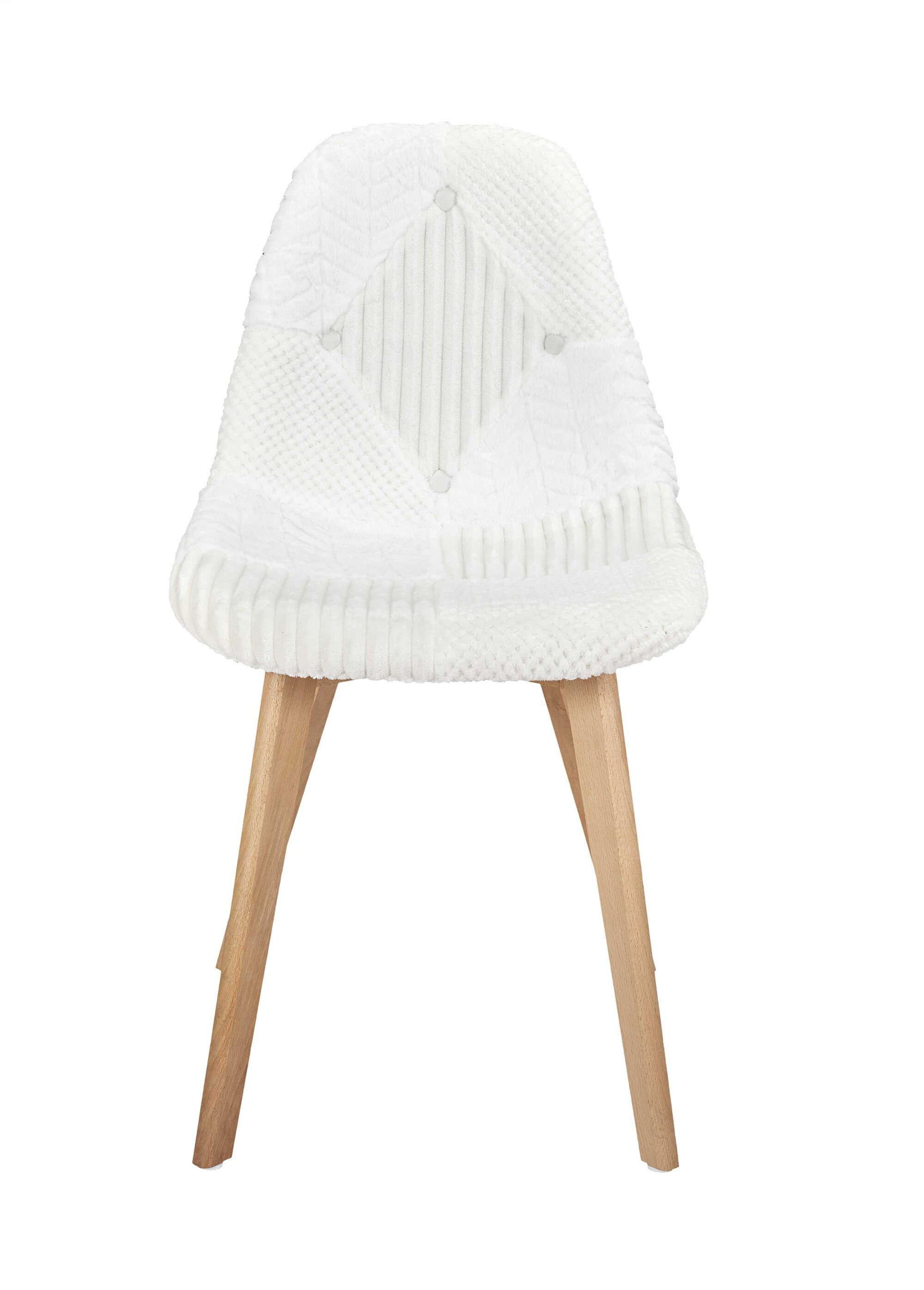 Set 4 Chaises assise patchwork clair