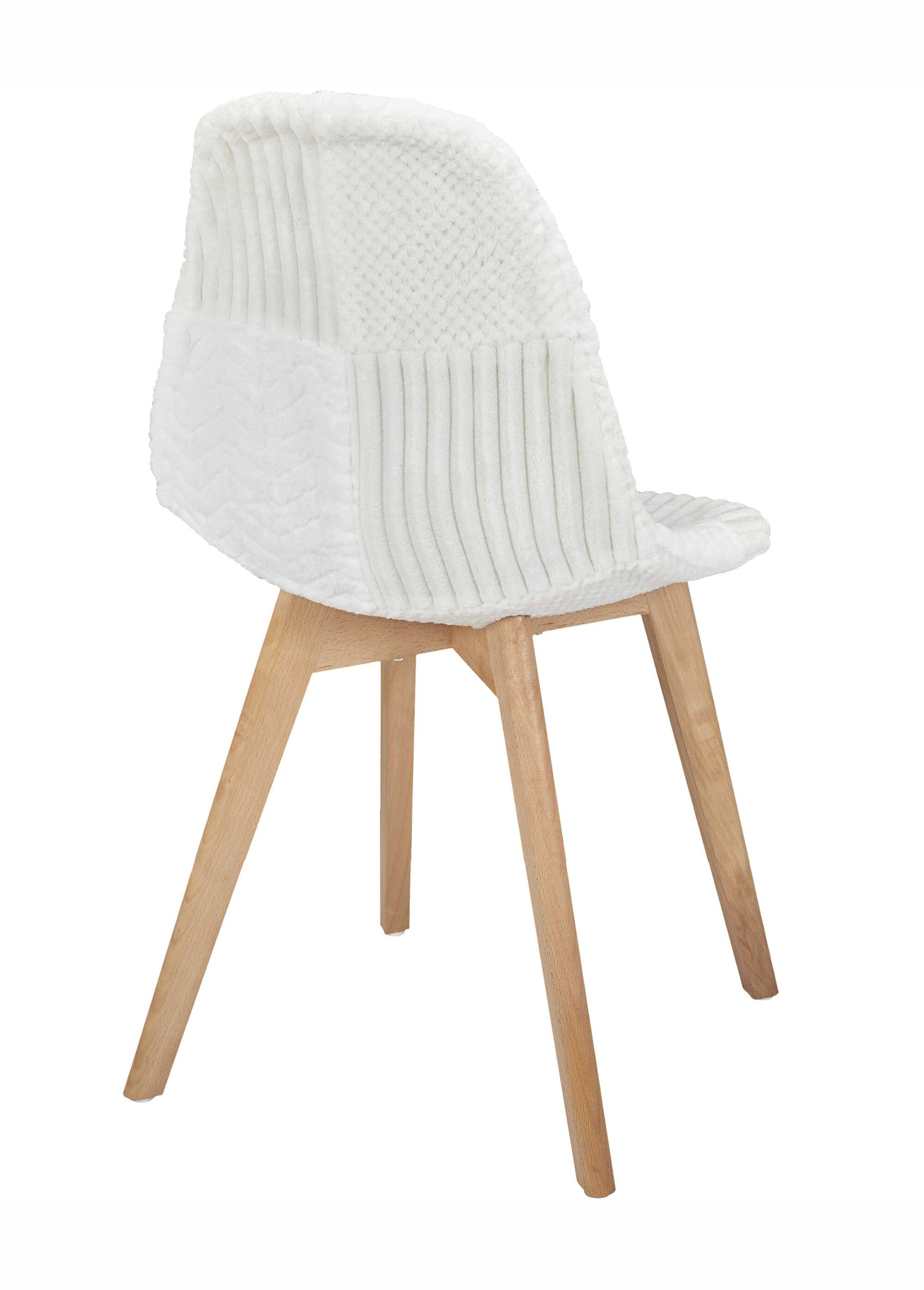 Set 4 Chaises assise patchwork clair