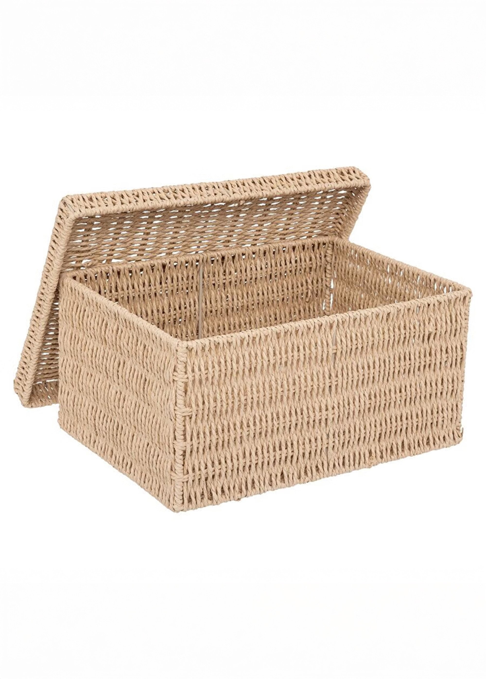 Set de 2 boites tressées + couvercles